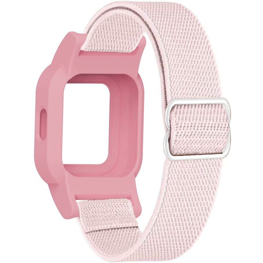 C2D Joy Stretchy Loop Nylon Strap Compatible With Garmin Vivofit Jr 3 Bands Watch Adjustable Elastic Sport Wristband - Pink