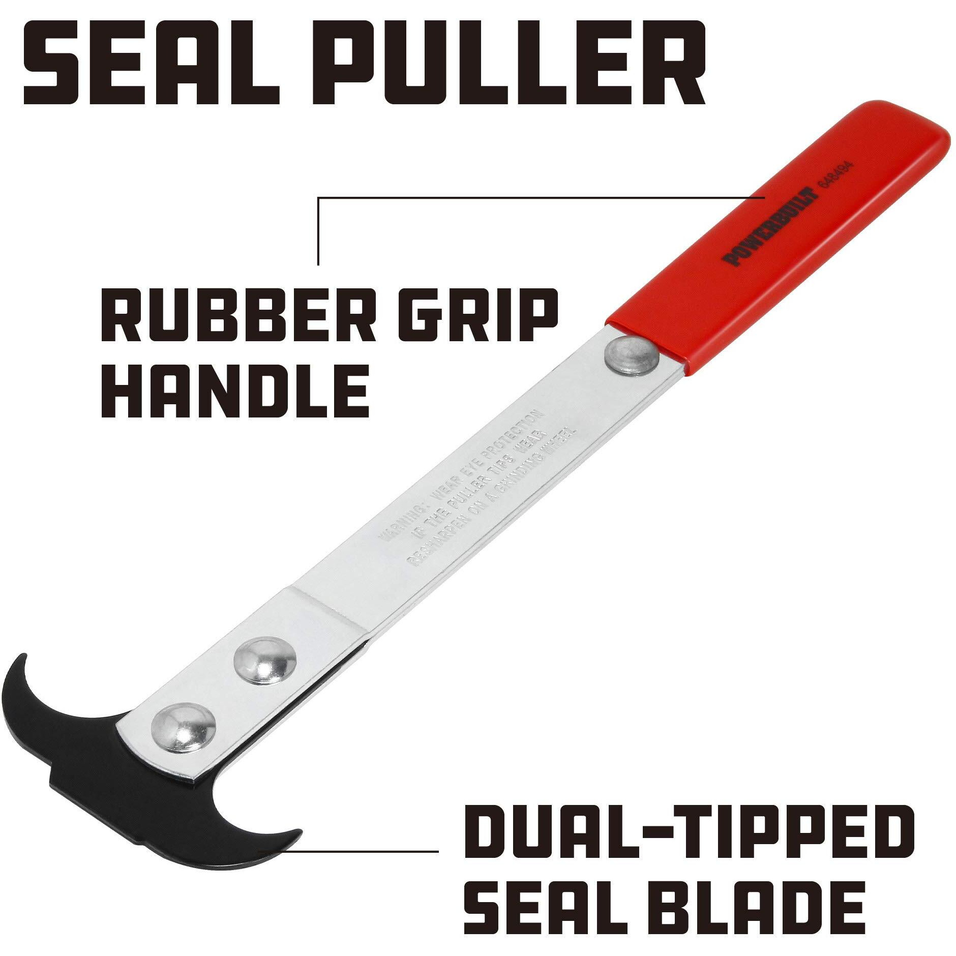 Powerbuilt Seal Puller, Heavy-Duty Tool For Seal Removal, Easy Grip, Automotive, Mechanical, And Diy Application - Red 648494