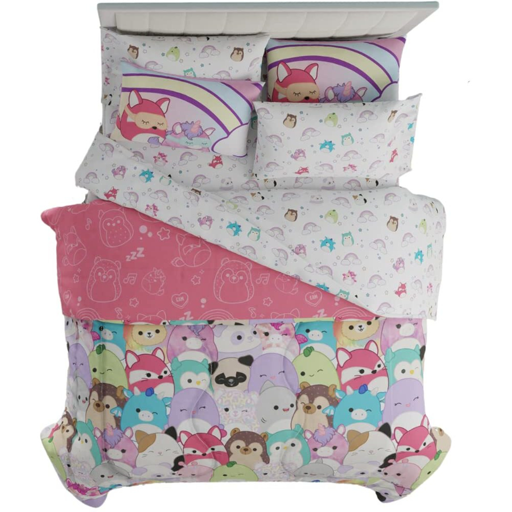 Franco Squishmallows Bedding Super Soft Comforter And Sheet Set With Sham, 7 Piece Queen Size