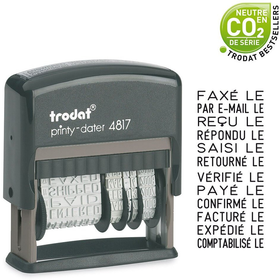 Trodat 4817 Dial-A-Word Dater, Black, 75X30X92Mm