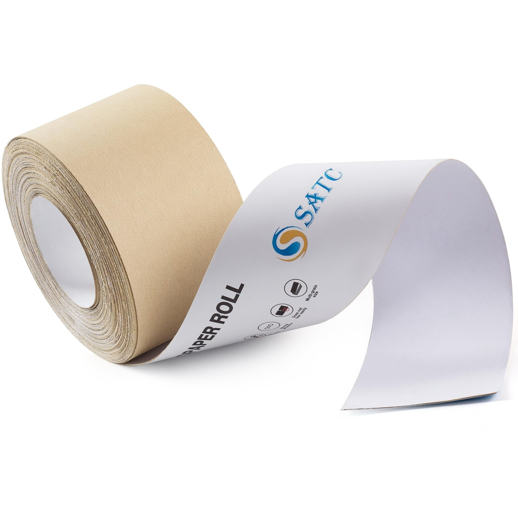 S Satc 240 Grit Psa Longboard Sandpaper 20 Yard Long Continuous Roll, 2-3/4" Wide Self Adhesive Stickyback Sanding Sheets For Automotive, Hand Sanding Blocks,Woodworking, Metal, Plastic