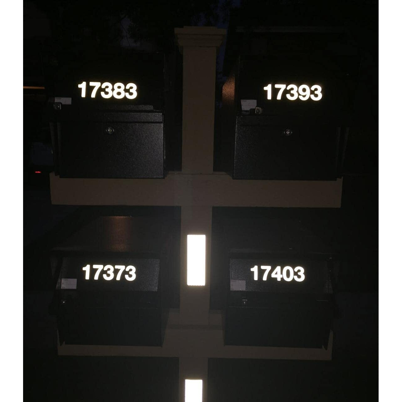 Reflective Mailbox Numbers Sticker Decal Die Cut Classic Style Vinyl Waterproof Number Self Adhesive 5 Sets (3" X 3 Set, 4" X 2 Set) For Signs, Door, Cars, Trucks, Home, Business, Address Number