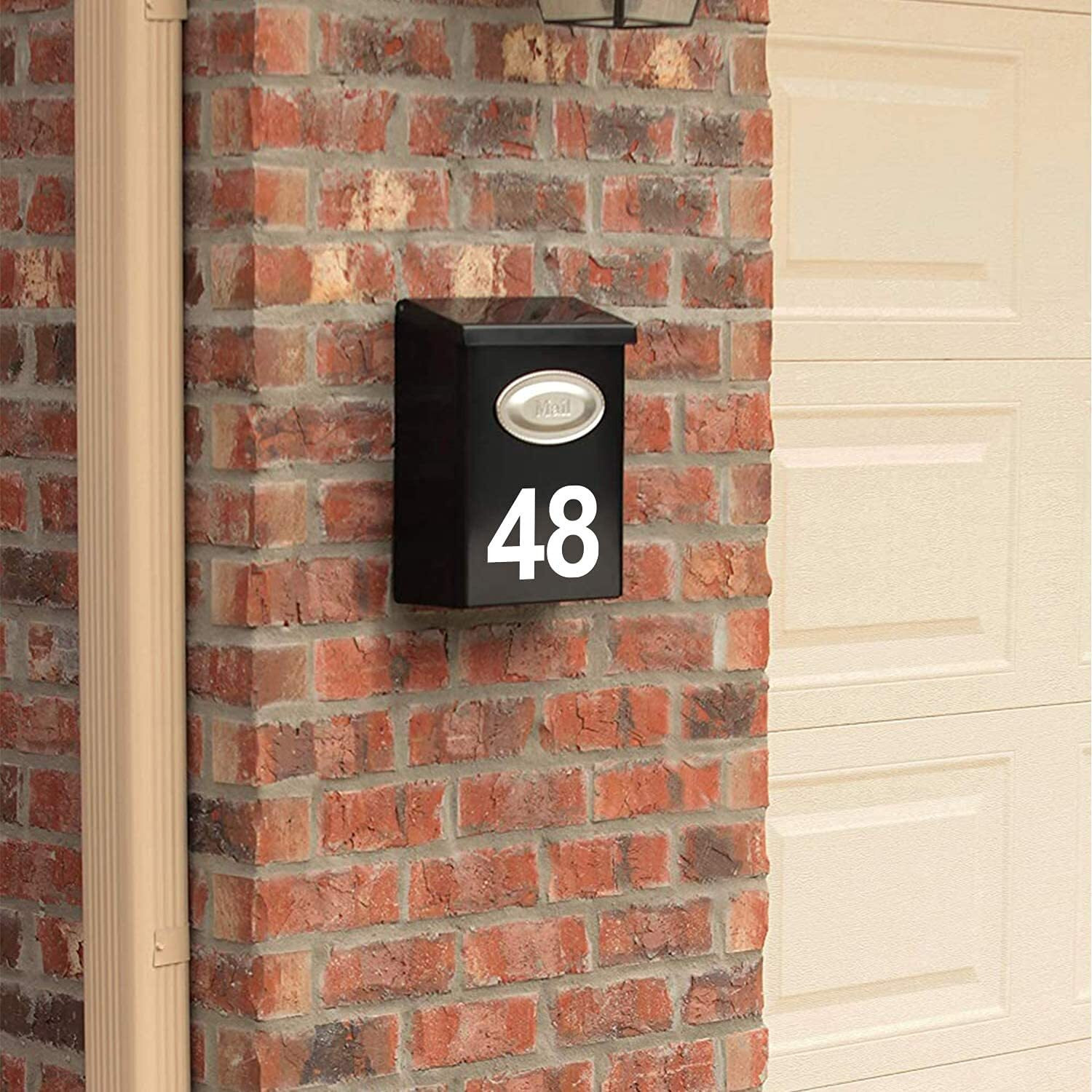Reflective Mailbox Numbers Sticker Decal Die Cut Classic Style Vinyl Waterproof Number Self Adhesive 5 Sets (3" X 3 Set, 4" X 2 Set) For Signs, Door, Cars, Trucks, Home, Business, Address Number