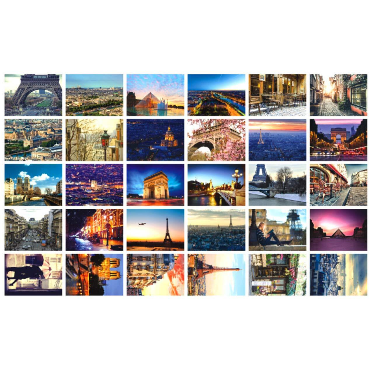 Travel Postcards,Set Of 30 Post Cards Variety Pack Depicting From Around The World Famous Travel Sites,Assorted Postcards Bulk, 4 X 6 -Paris