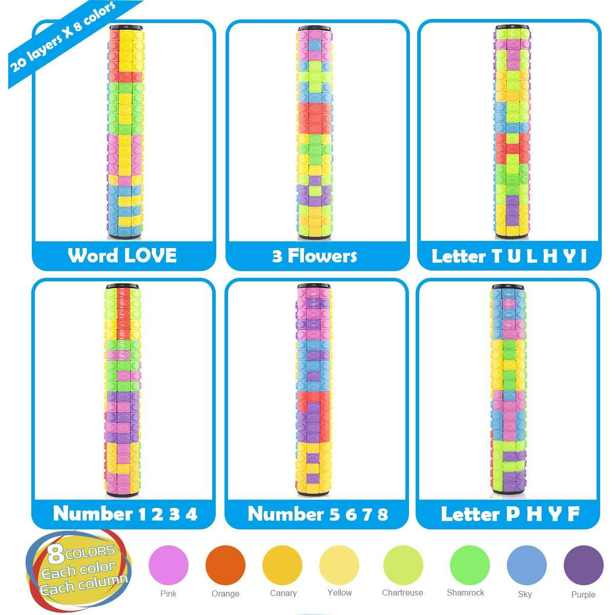 R.Y.Toys Rotate And Slide Puzzle-Design Patent,Fidget Toys(Restore Order/Create Patterns) 8 Colors,20 Layers-Detach Piece For Quick Play,Brain Teaser,Sensory Toys,Birthday Gifts,Easter Basket Stuffer