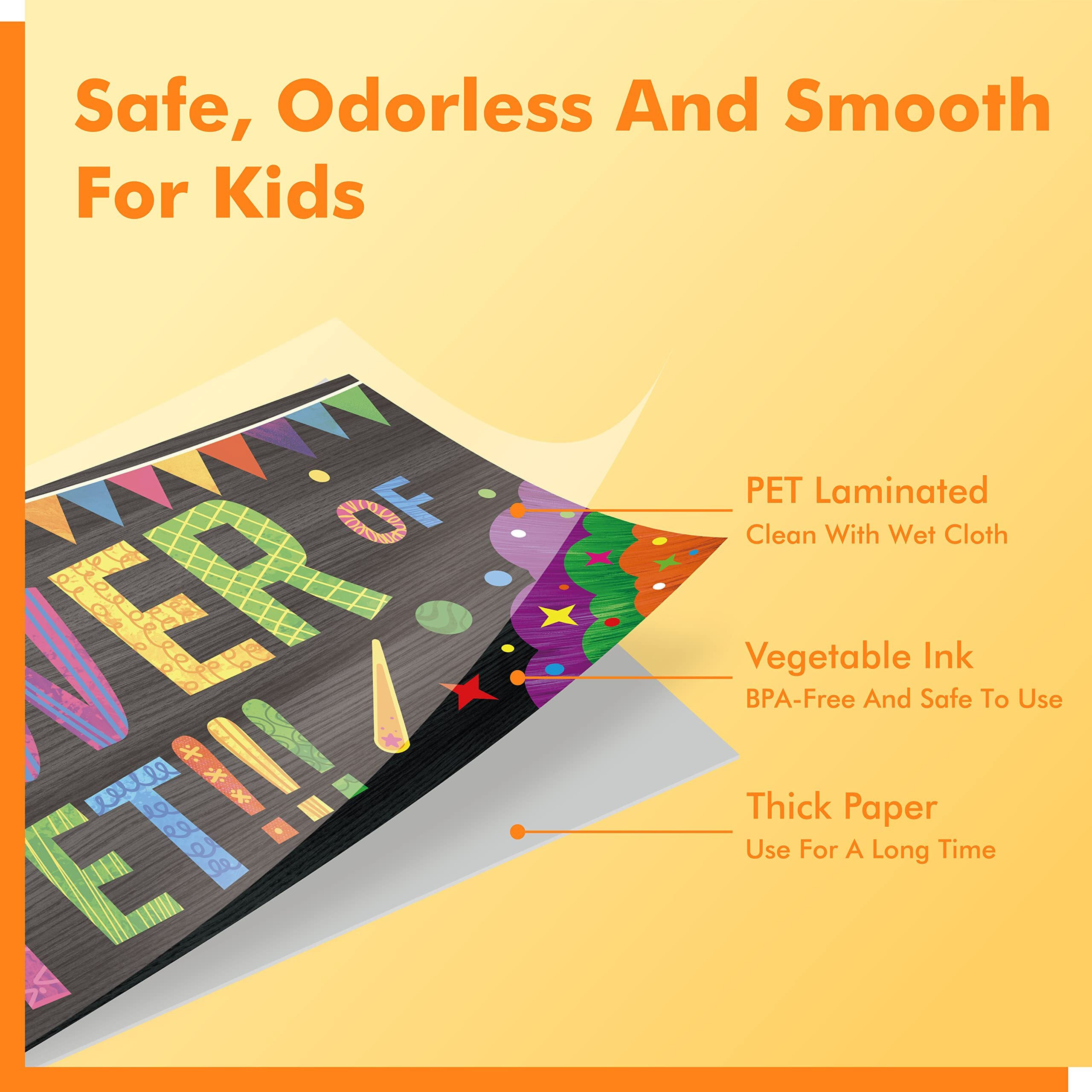 Classroom Banner Poster, 2 Pcs Encouragement Bulletin Board Decoration Colorful Inspirational Wall Decor For School & Classroom Preschool Primary Middle High School- Power Of Yet (Poster Tube Package)