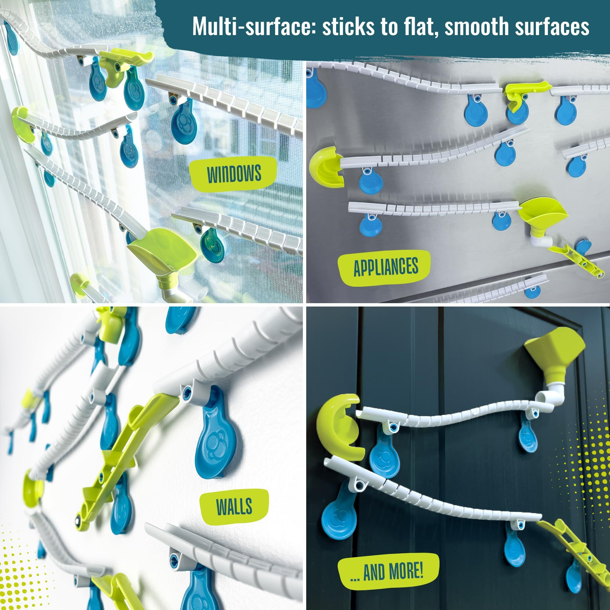 Gecko Run Marble Run Starter Set By Thames & Kosmos - 63 Piece Vertical Marble Run Toy With Flexible Tracks | Fast, No-Mess Setup With Residue-Free Nano-Adhesive Pads For Hours Of Creative Play