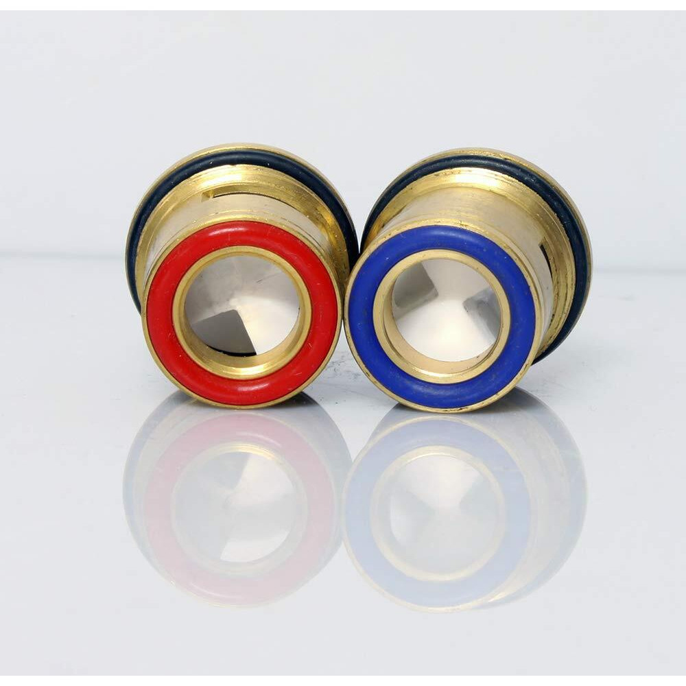 Gaosin Bathroom Basin 2Pcs Pair 3/4'' Ceramic Disc Cartridge Replacement Mixer Hot And Cold Tap Inner Faucet Valve Quarter Turn 57Mm 12 Mm Spline Length 20 Teeth