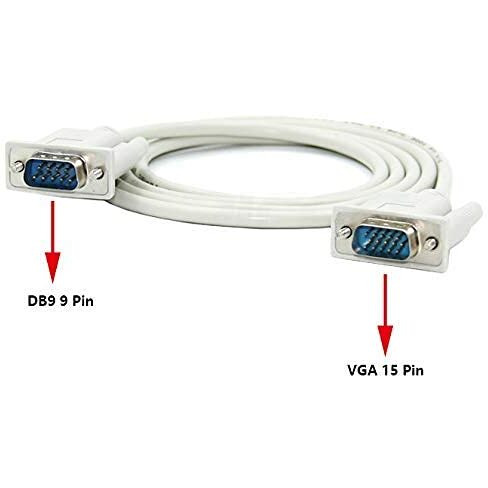 Dahszhi Db9 9 Pin Male To Vga Video 15 Pin Male Serial Port Cable Rs232 1.35M/4.4Ft Length