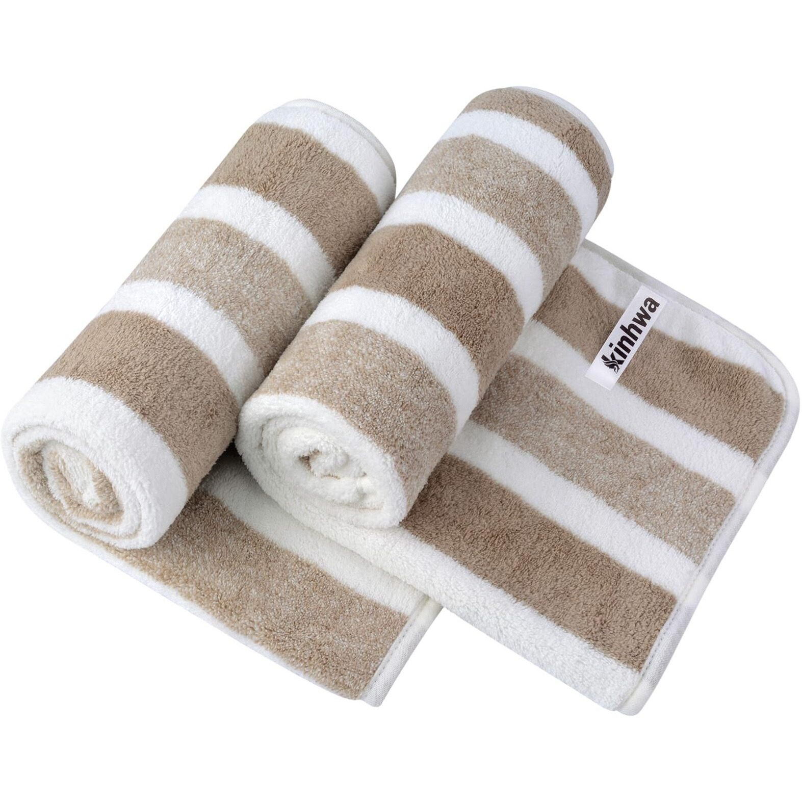Kinhwa Microfiber Hand Towels For Bathroom Soft And Absorbent Face Towels Brown Bathroom Hand Towels For Spa Hair Bath 16Inchx30Inch 2 Pack