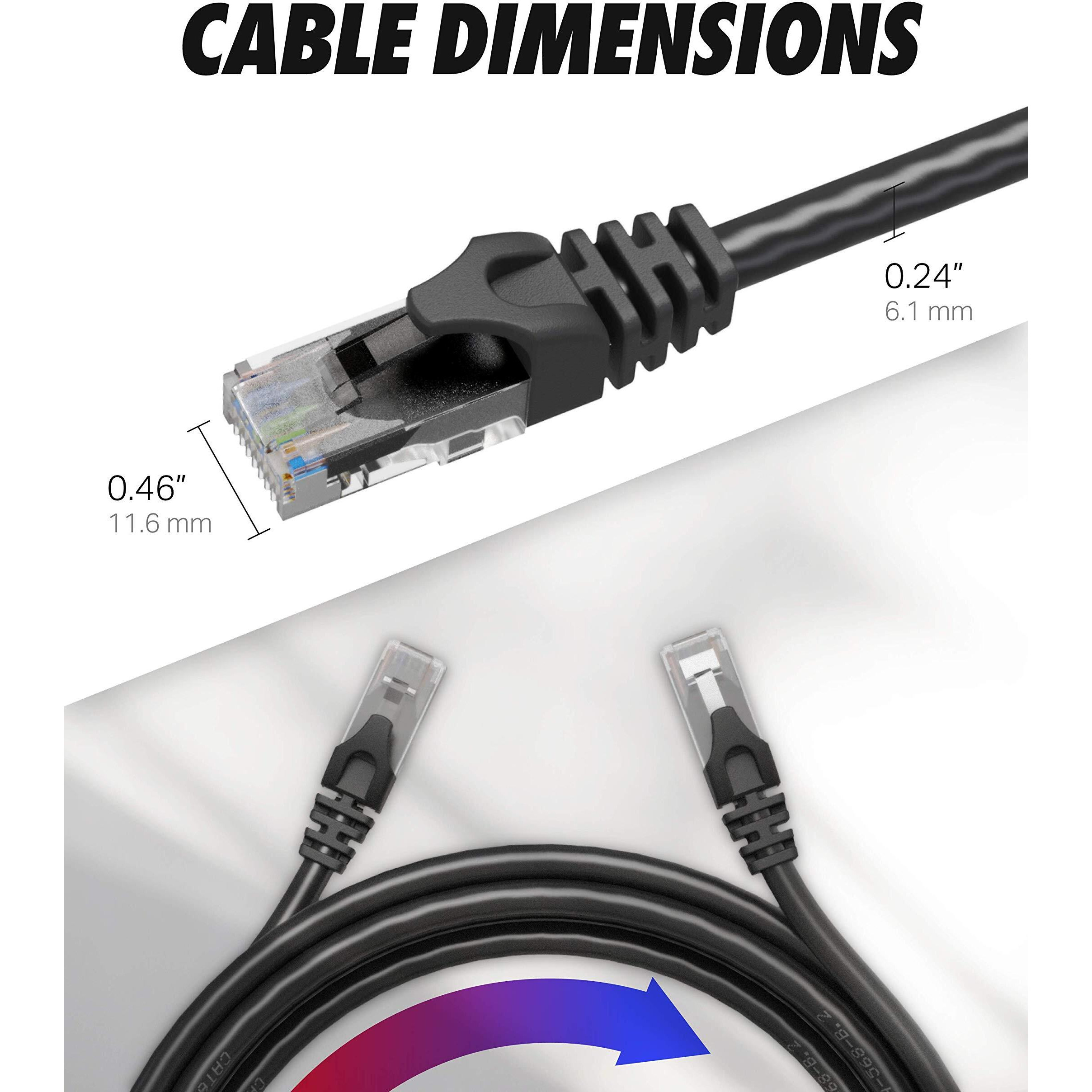 Ultra Clarity Cables Cat 6 Ethernet Cable (1.5 Feet) Lan, Utp (0.5M) Cat6, Rj45, Network, Patch, Internet Cable - 10 Pack (1.5 Ft)