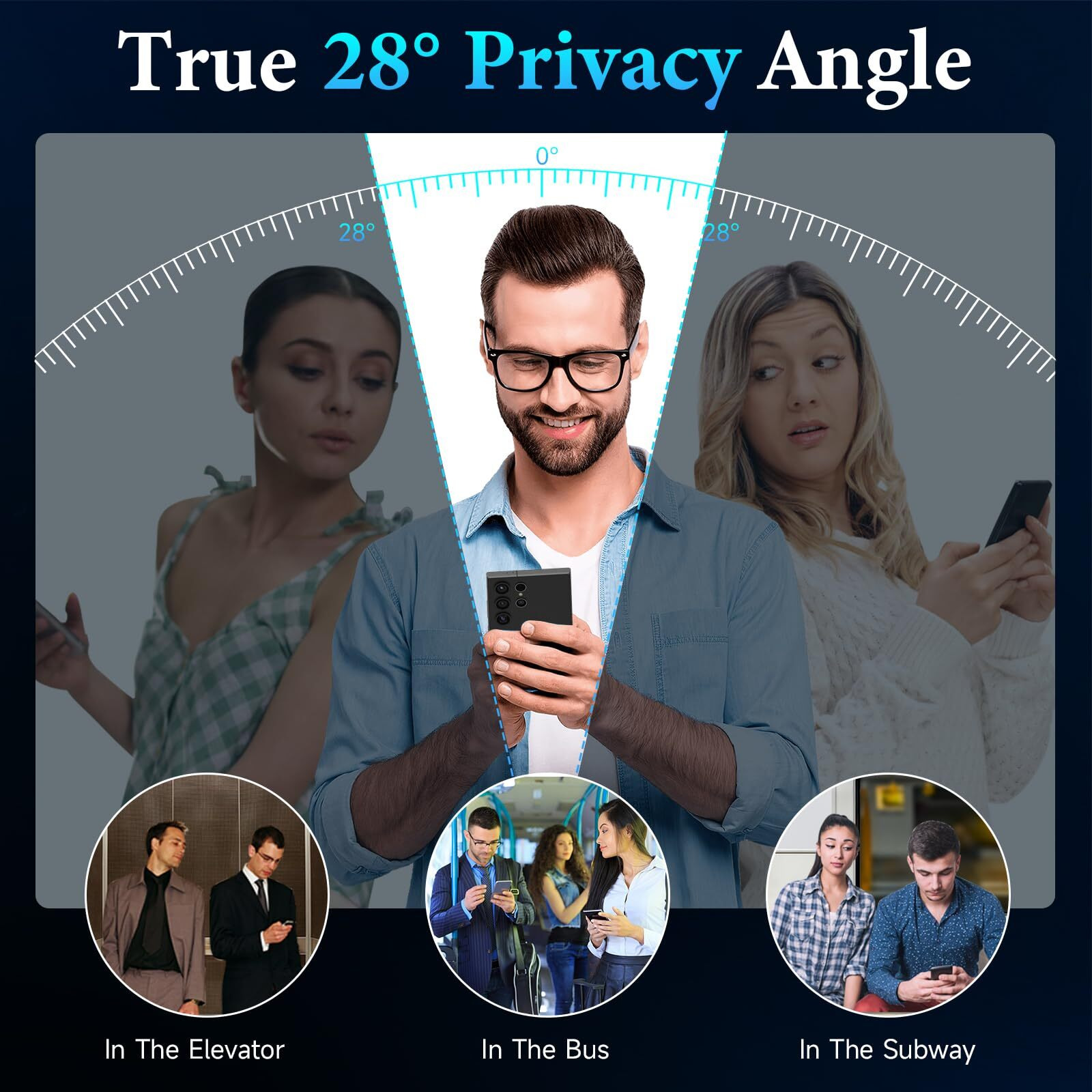 Lywhl 2 Pack For Samsung Galaxy S24 Ultra Privacy Screen Protector, Anti-Spy Flexible Hydrogel Film, Sensitive Touch & Fingerprint Unlock, Durable Anti-Scratch Shock-Resistant Full Coverage