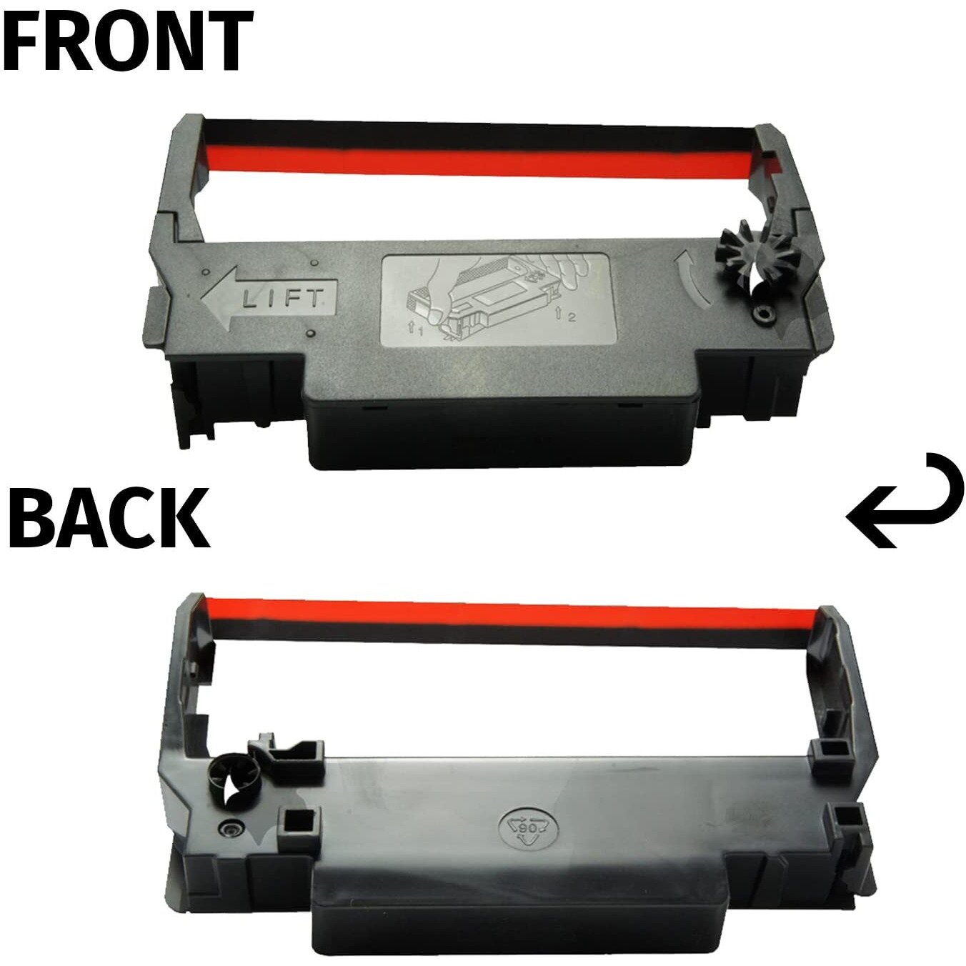 Gorilla Supply Compatible Ink Ribbon Replacement For Erc 30 34 38 B/R Erc38 Nk506, Compatible For Pos Receipt Printers, Sealed Individual Pack, 12-Packs (Black/Red)