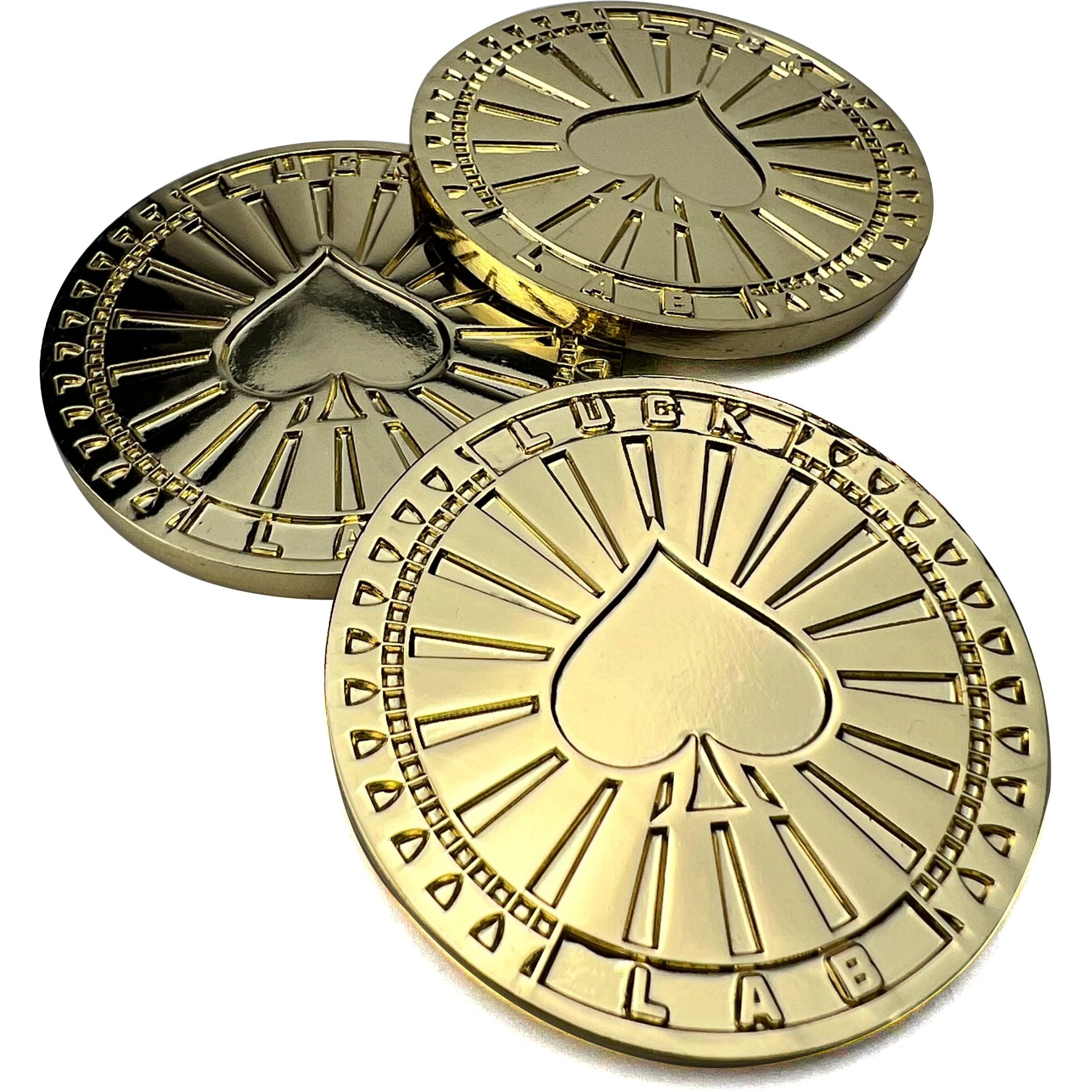 Luck Lab Set Of 3 Metal Poker Buttons - Dealer Button, Big Blind And Small Blind Metal Weights (Position Markers) For Texas Hold Em - 1.75 Inch