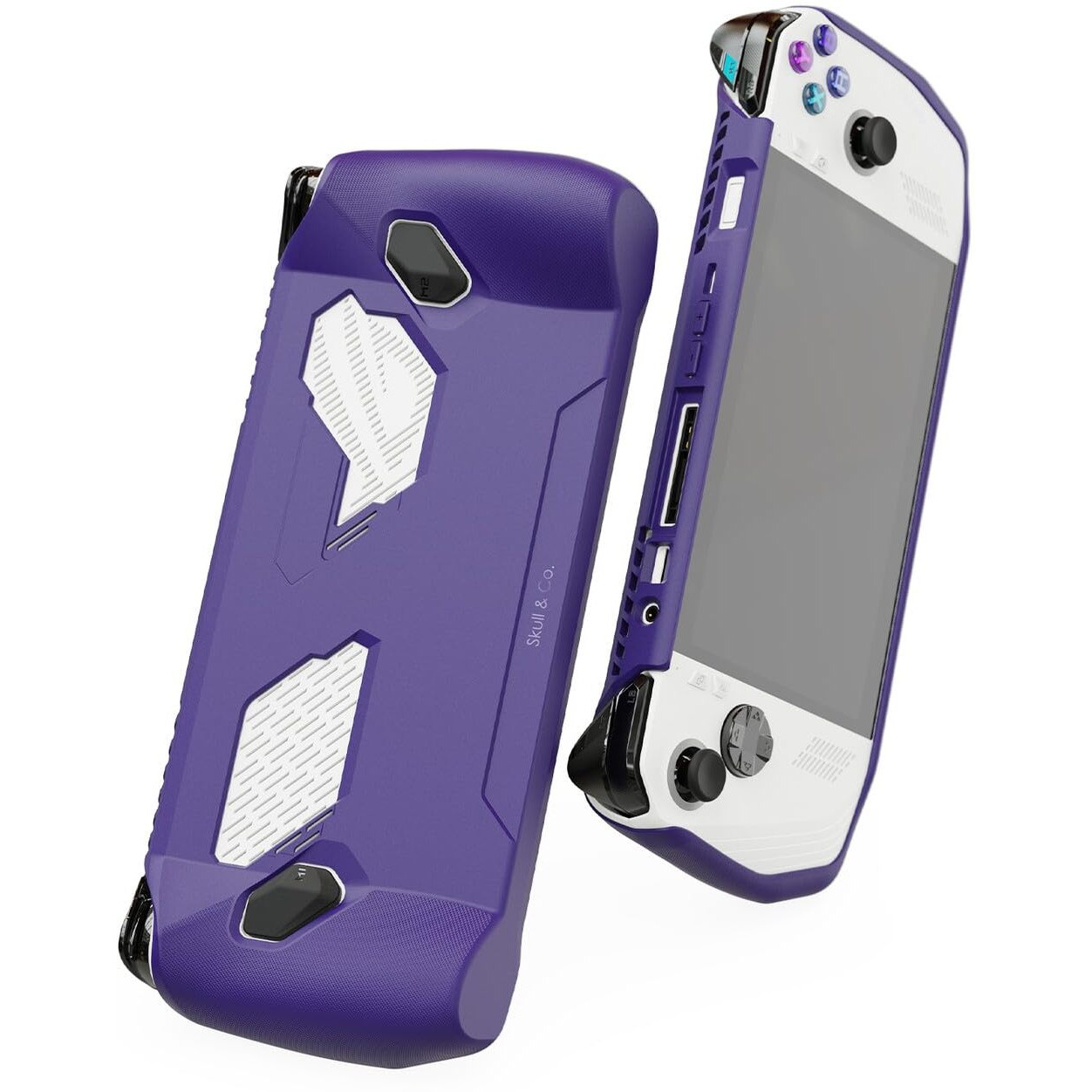 Skull & Co. Gripcase For Rog Ally A Soft Protective Case With Textured Grips Full Protection And Stand, Shock-Absorption Non-Slip And Anti-Scratch Cover Design - Galactic Purple