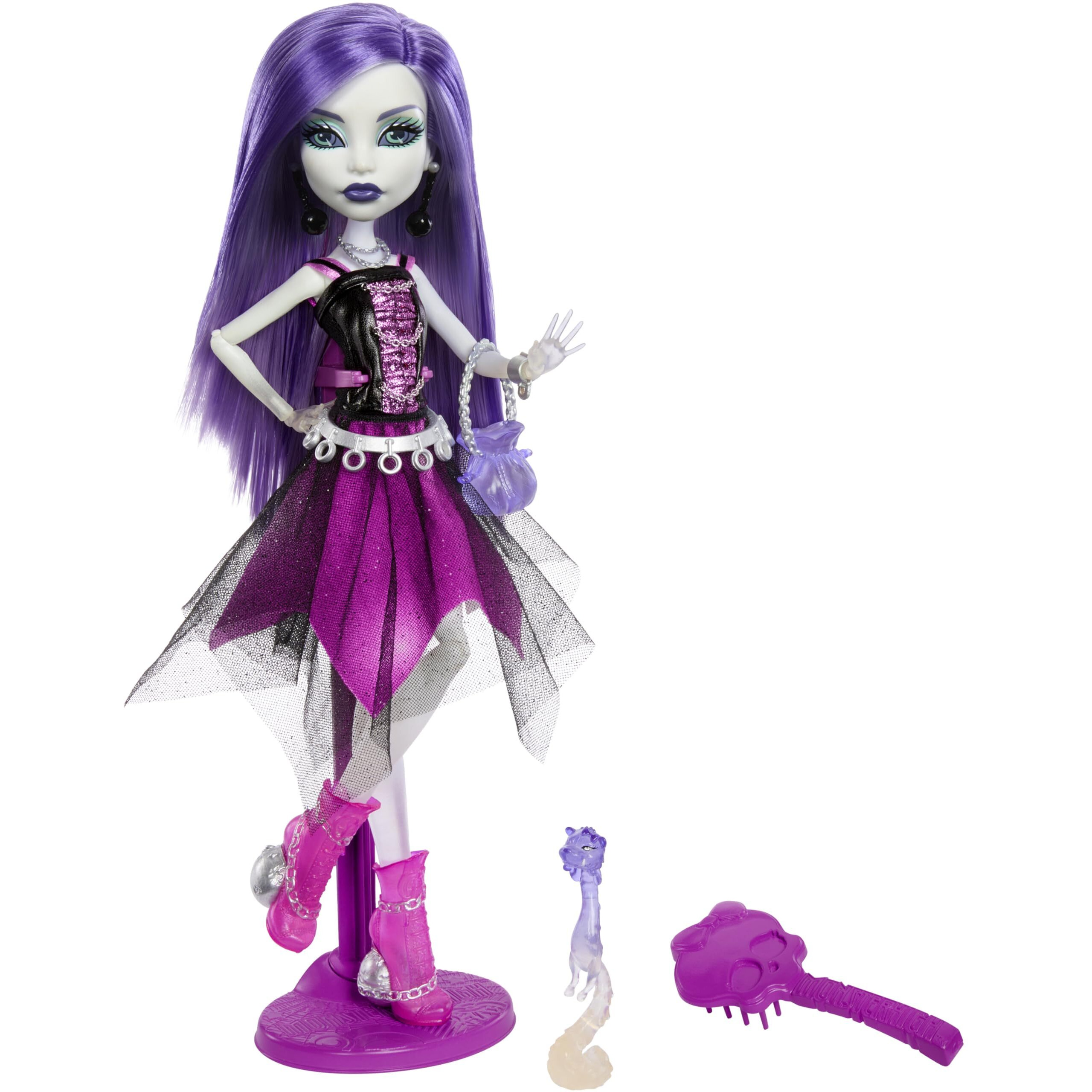 Monster High Booriginal Creeproduction Doll, Spectra Vondergeist Collectible Reproduction With Doll Stand, Diary & Pet Ferret Rhuen