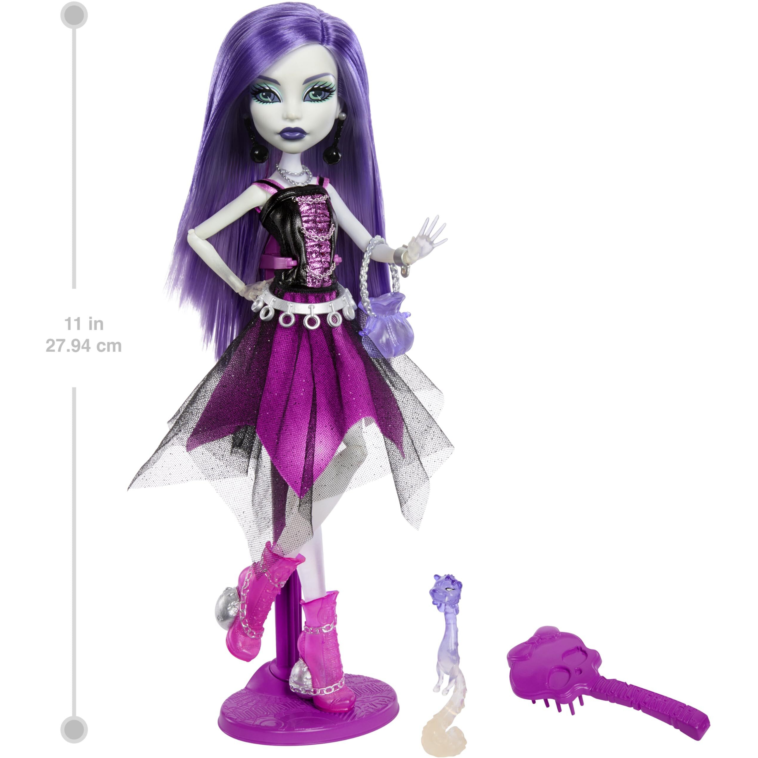 Monster High Booriginal Creeproduction Doll, Spectra Vondergeist Collectible Reproduction With Doll Stand, Diary & Pet Ferret Rhuen