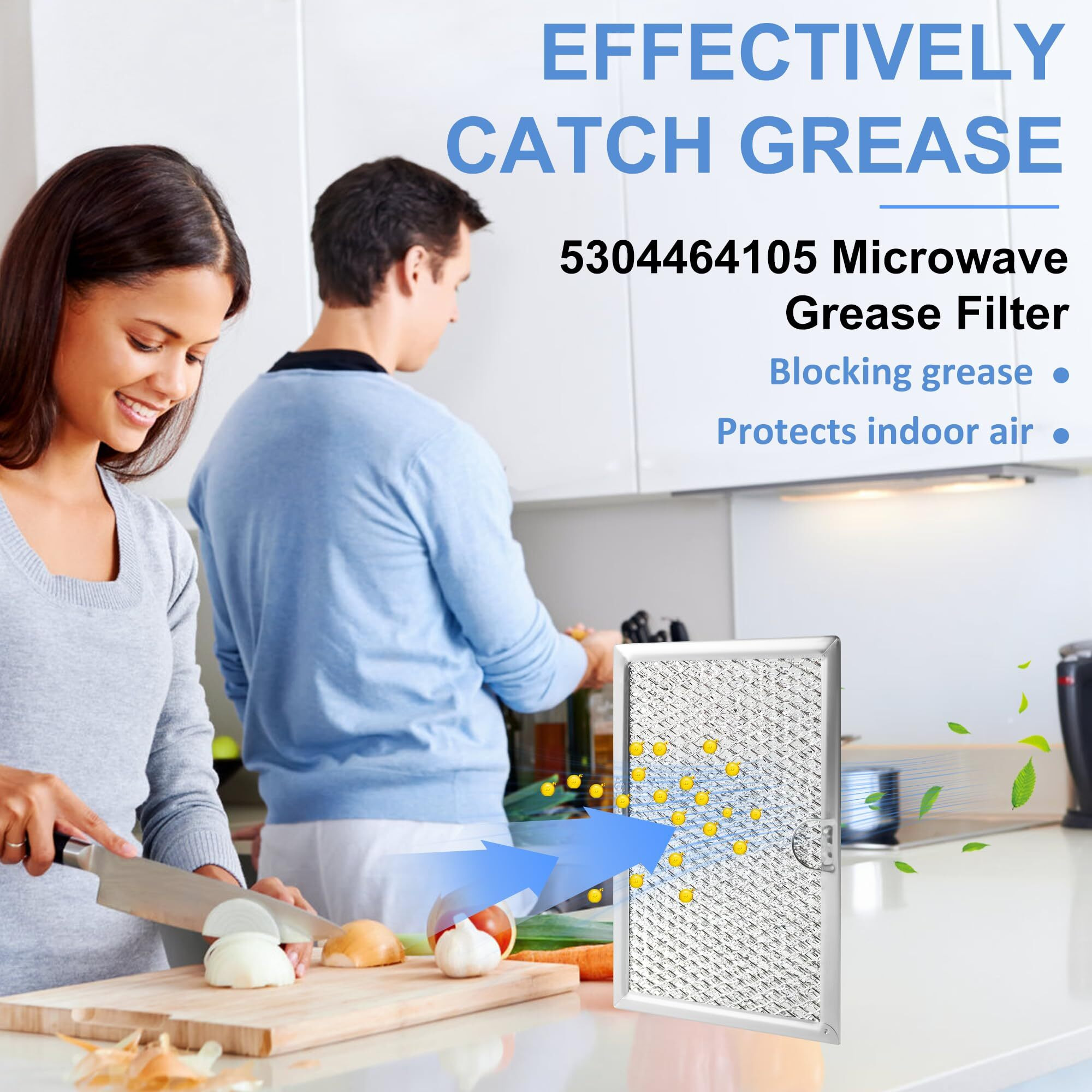 5304464105 5304478913 Microwave Vent Filter 5 X 7-5/8,Fit Frigi-Daire G-E Microwave,Replace Wb06X10608 5304517871 5304509444(2 Pack)