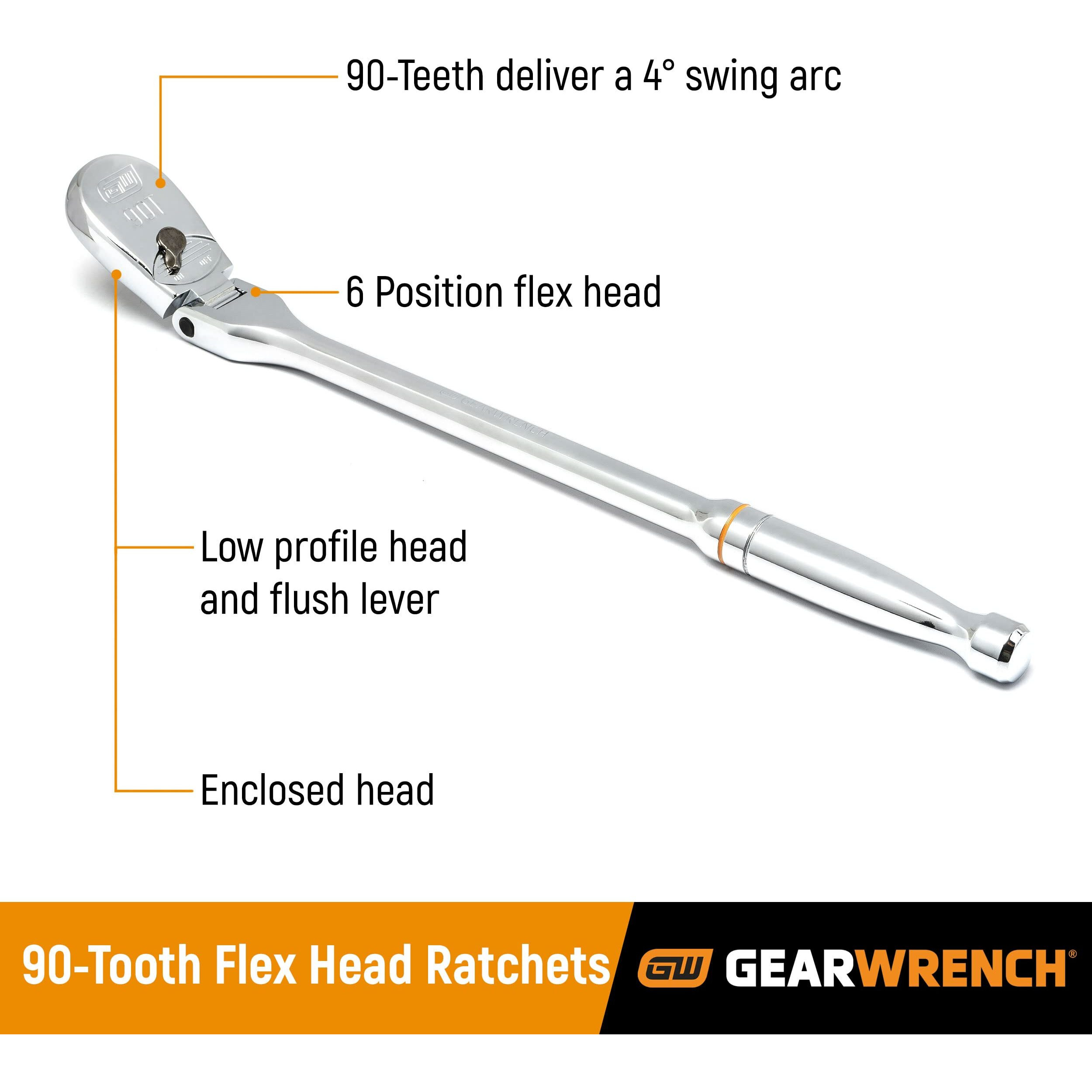 Gearwrench 18 Piece 1/4" 90T Ratchet & Drive Tool Set With Eva Foam Tray - 86520