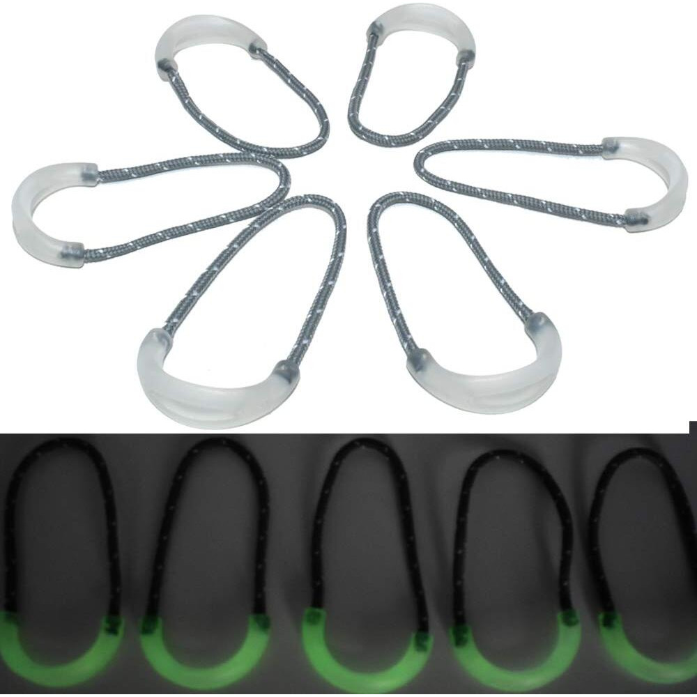 20Pcs Self Luminous Zipper Pulls Cord Replacement For Backpacks, Jackets, Traveling Cases, Luggage, Purses, Handbags, Kids