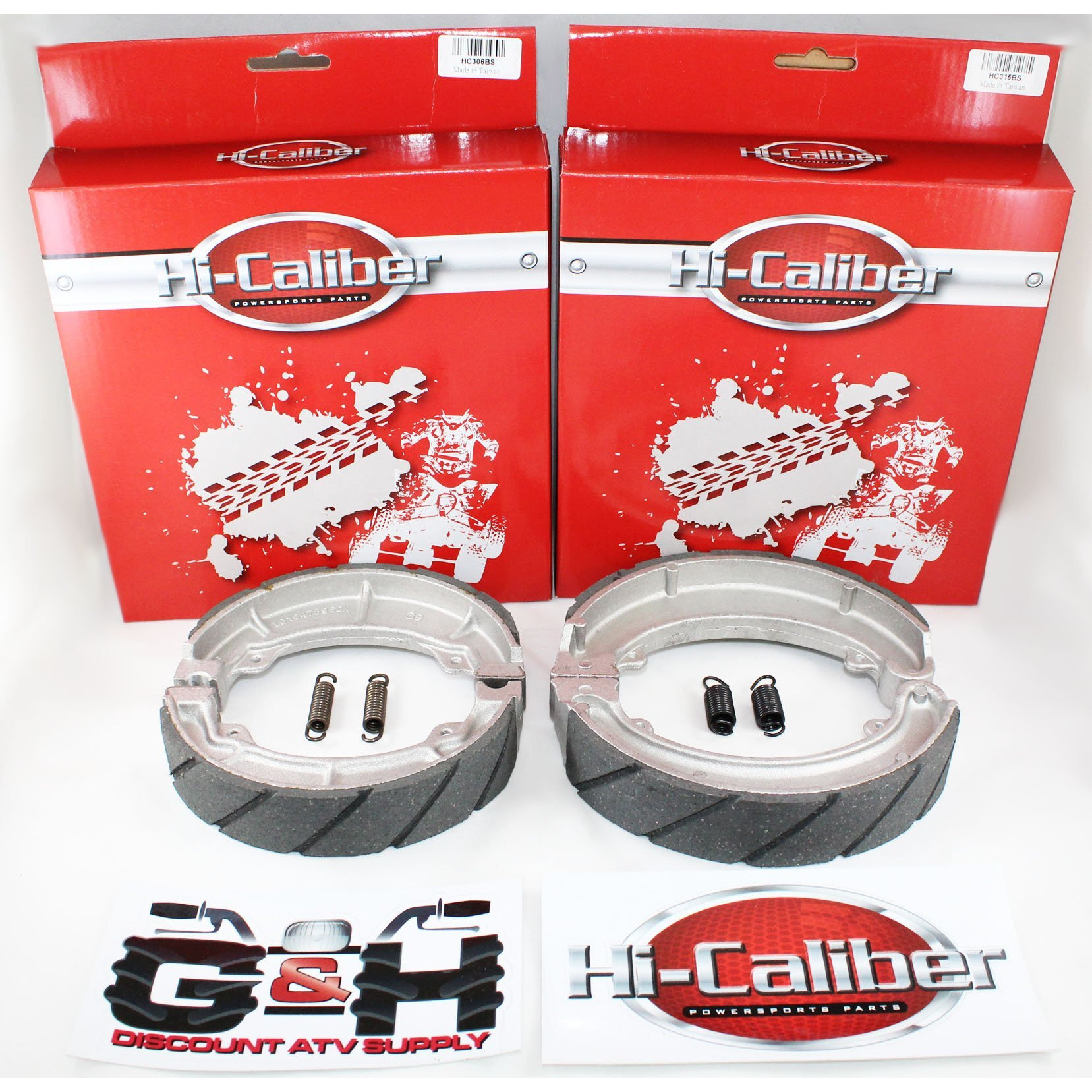 Water Grooved Front And Rear Brake Shoes & Springs For The 1985-1987 Honda Atc 250 Es Big Red & 250 Sx Atvs