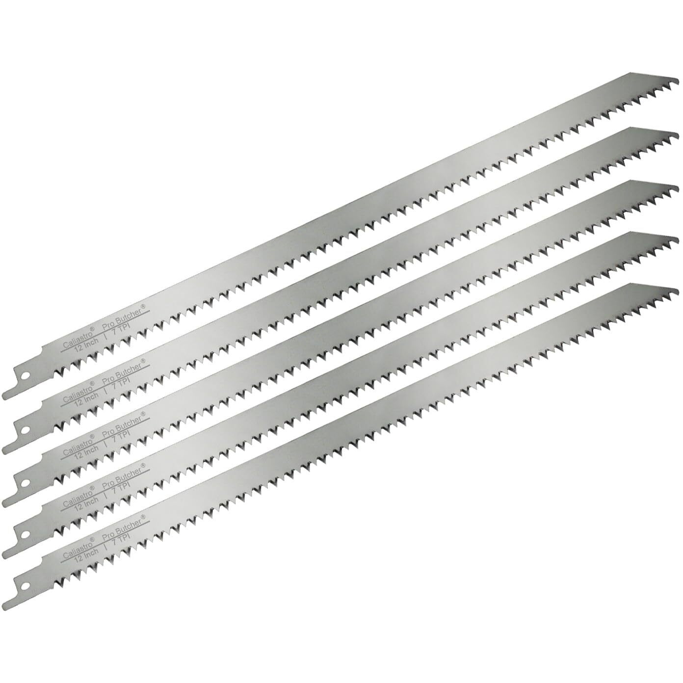 12-Inch Stainless Steel Frozen Meat Bone Cutting Saw Blades For Reciprocating And Sawzall Saws - 5 Pack - Caliastro