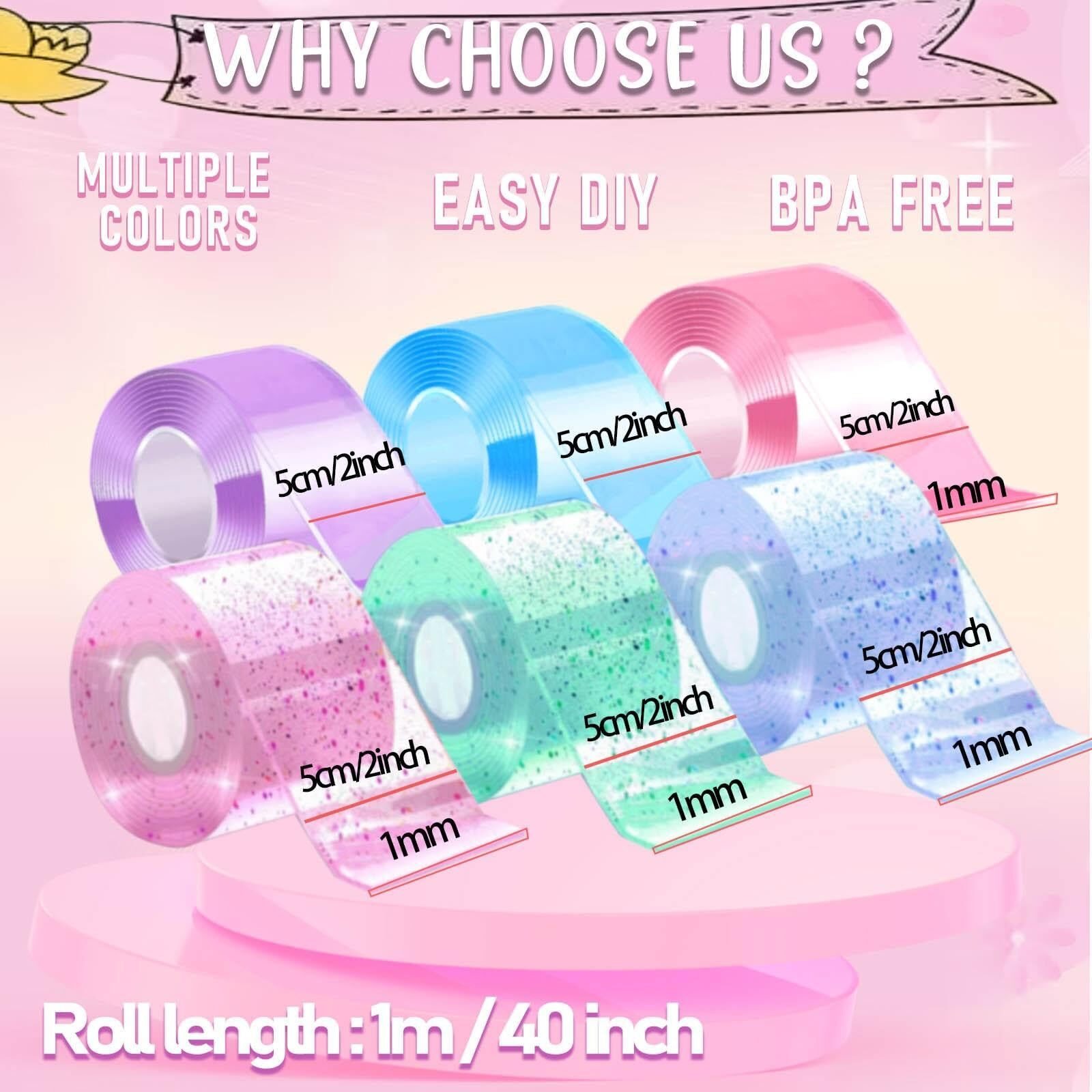 6 Pcs Nano Tape Bubble Kit For Kids With Step-By-Step Video Tutorials, Nano Tape Bubbles