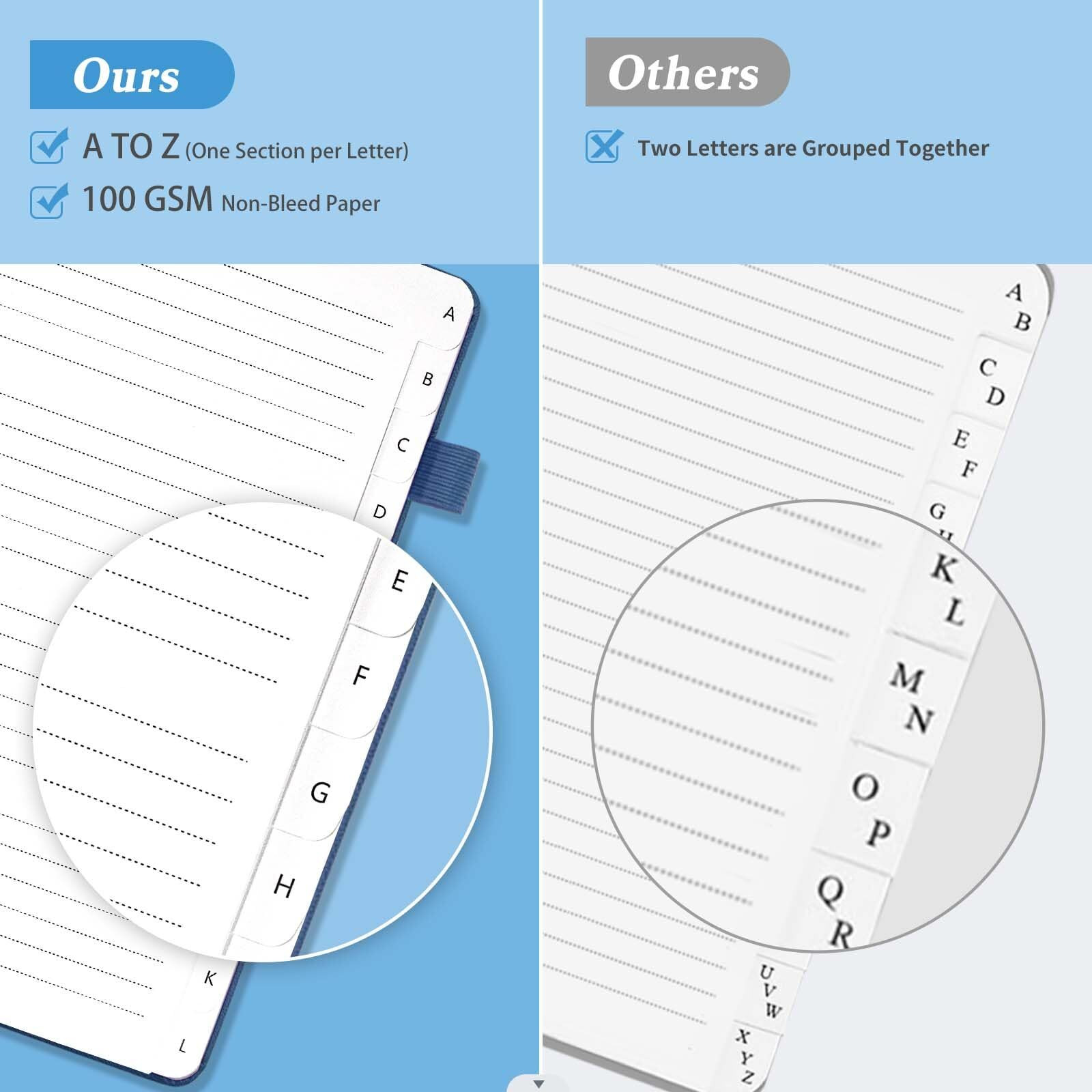 Address Book With Alphabetical Tabs, Hardcover Password Book, Address Organizer Keep Track Of Phone Numbers, Special Days, Birthdays, Anniversaries And Notes (5.3'' X 7.7", Navy Blue)