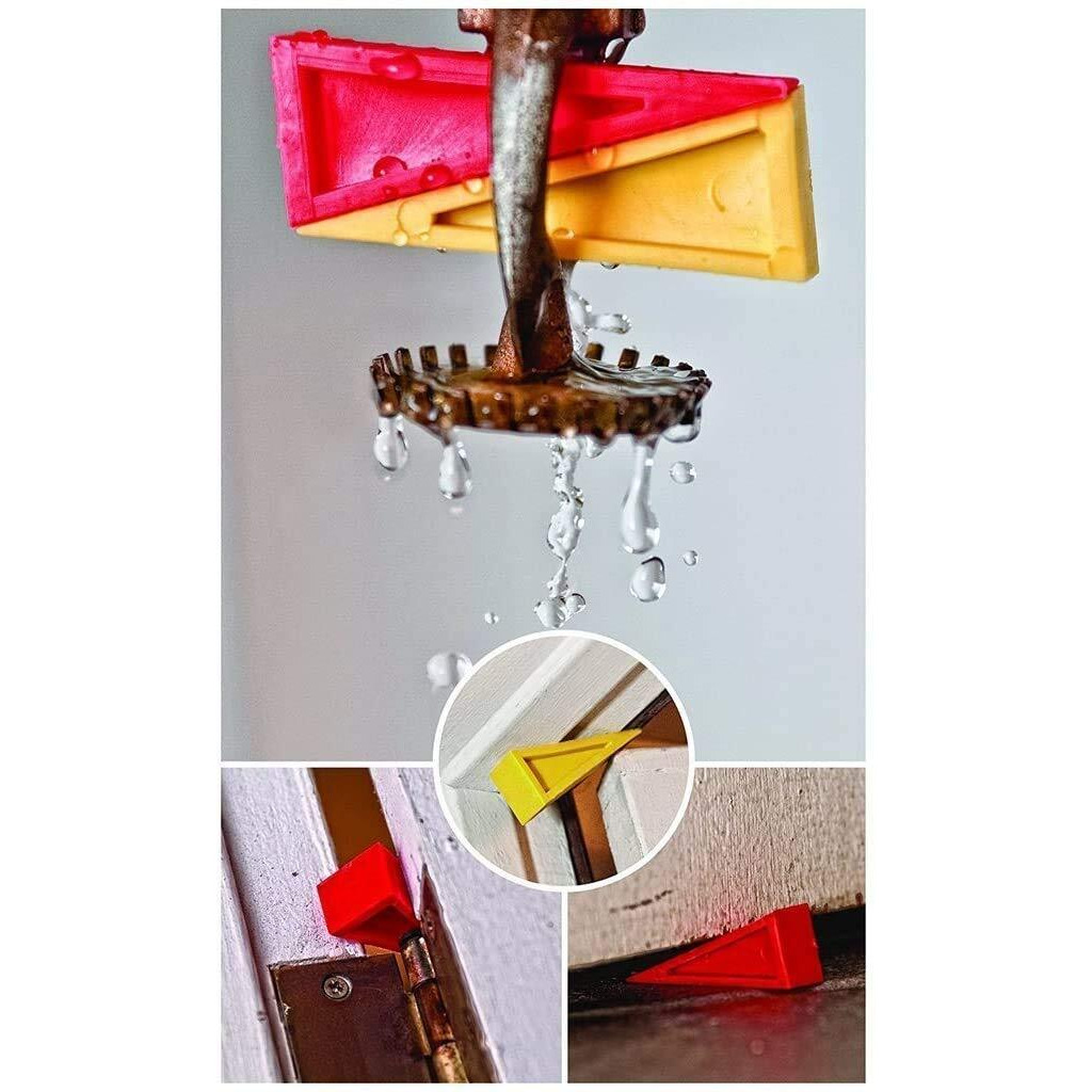 Line2Design Firefighter Door Stopper - Safety Combo Sprinkler Stops Wedge Pack - Multi Surface Compatibility Door Stop Opener Wedges (Pack Of 10, Red)