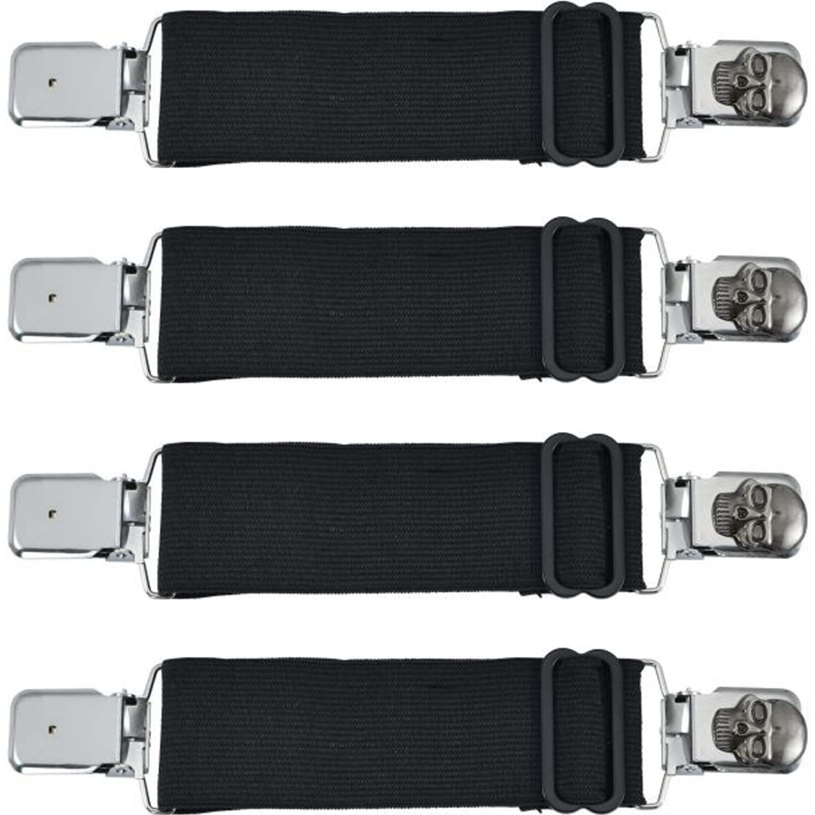 Dream Apparel 4 Pieces Elastic Boot Straps Adjustable Boot Clips Pant Clips Stirrups Leg Straps For Biker Women Men Motorcycle 4Pcs