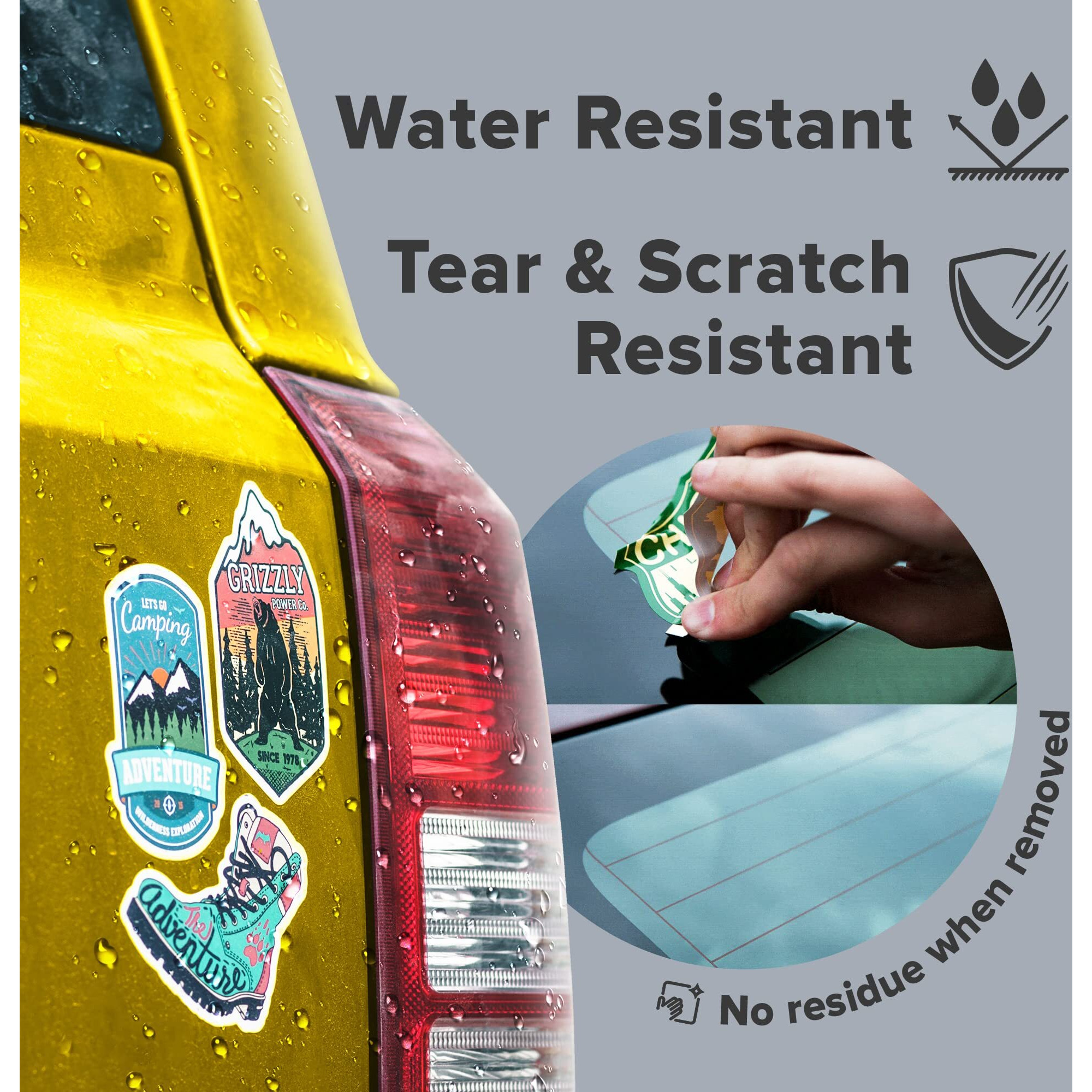 Homsto Vinyl Sticker Paper, Matte Printable Vinyl Sticker Paper For Inkjet Printer, Quick-Drying, Water And Scratch-Resistant, Self-Adhesive For Most Surfaces, 8.5 X 11 Inches, 20 Sheets