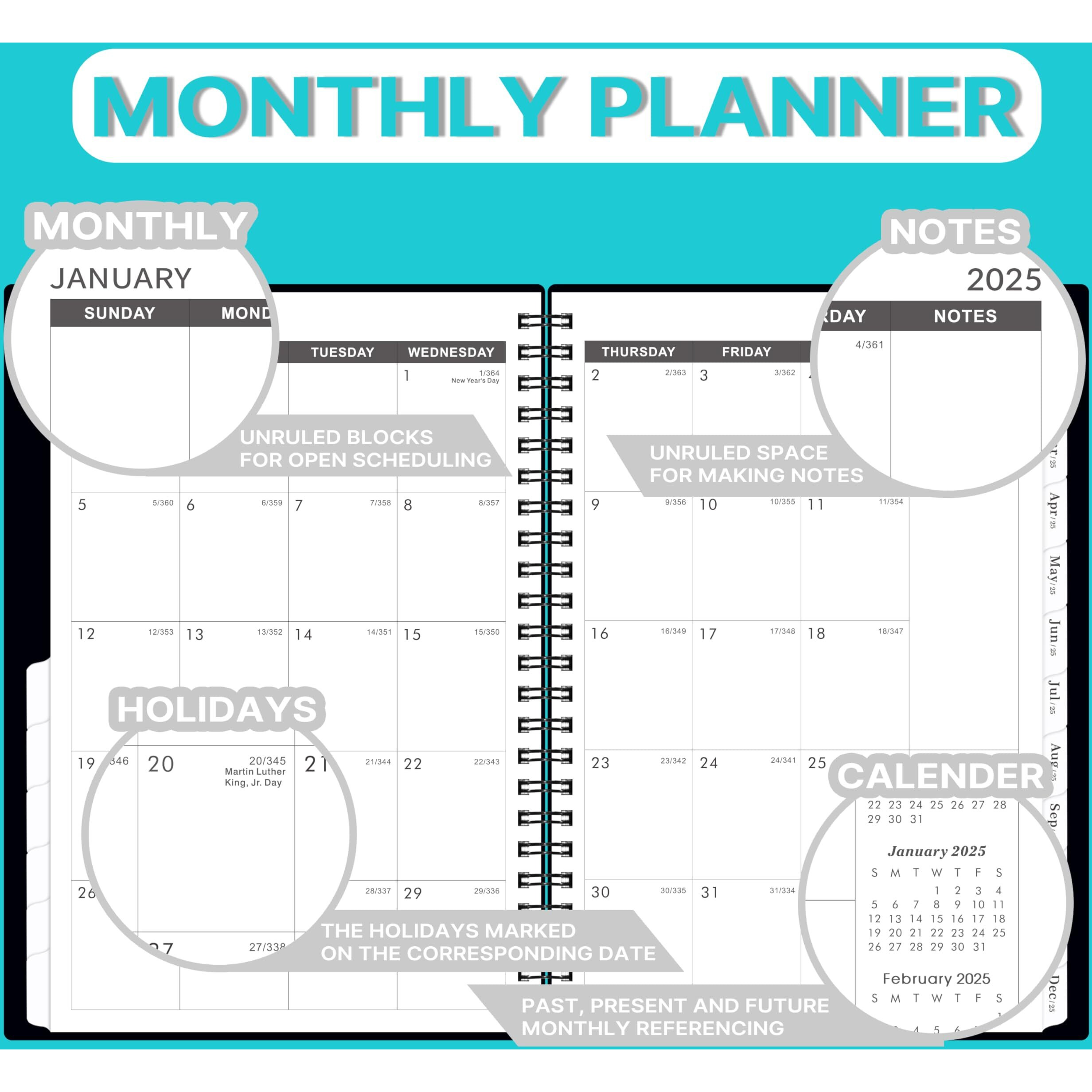 2024-2027 Monthly Planner/Monthly Calendar - 3 Year Monthly Planner 2024-2027, Jul 2024 - Jun 2027, 6.3" X 8.4", Inner Pocket, Polypropylene Cover