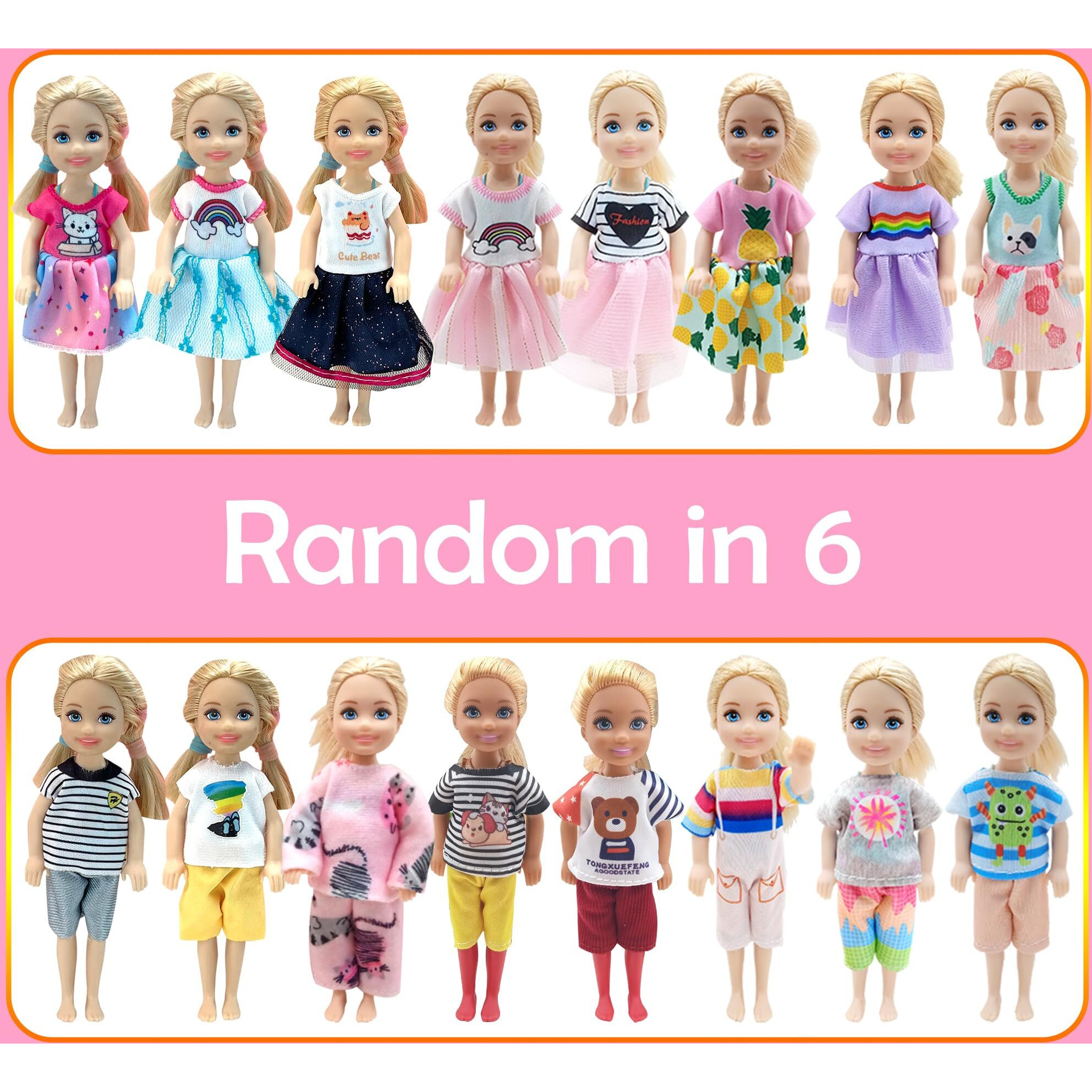 Doll Clothes And Accessories For Chelsea Dolls, Clothes Dress Pajamas Random In 6, Mini Supplies, Bunk Bed, Girls Granddaughter Gifts