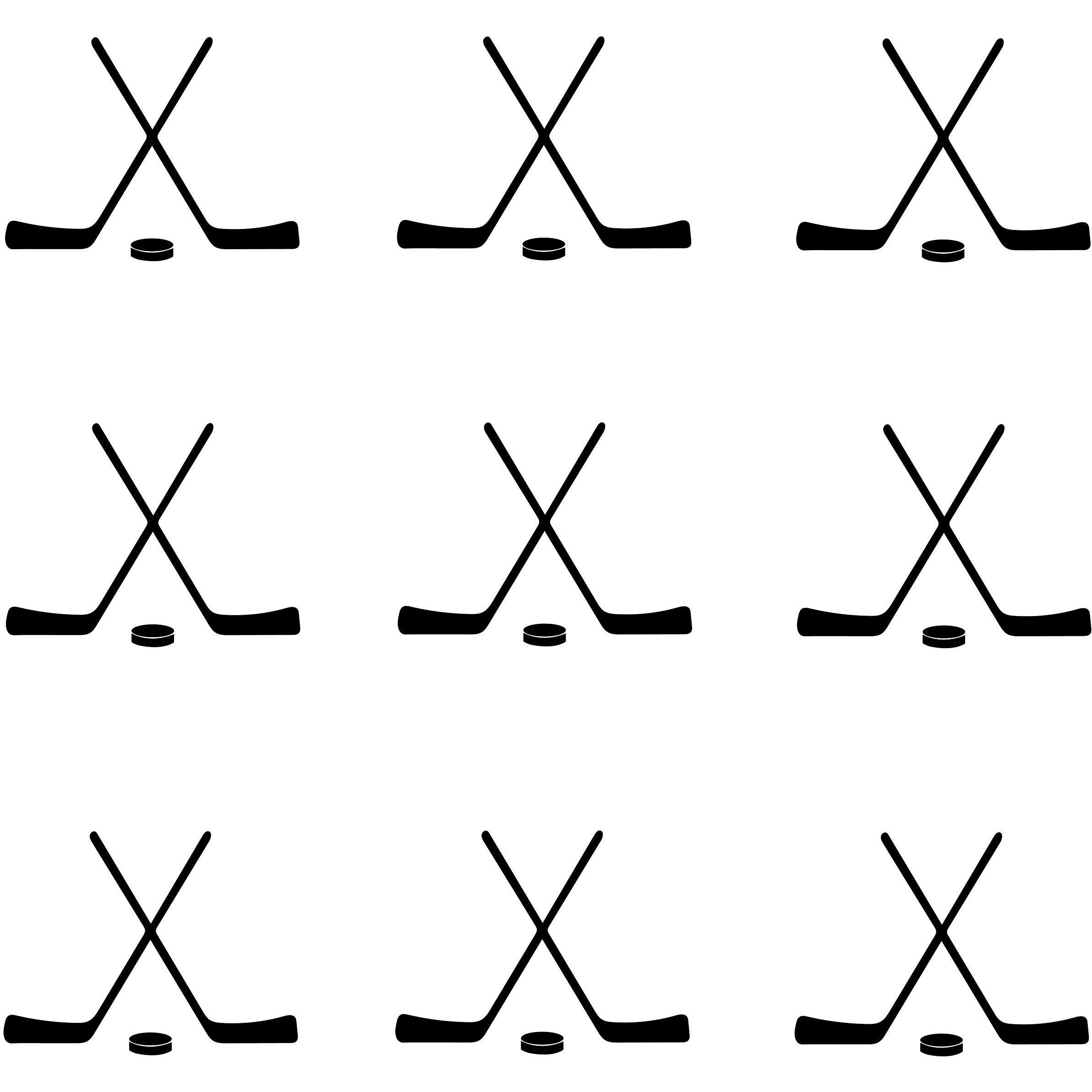36Pcs/Set Hockey Cross Sticks Pattern Vinyl Wall Decal For Kids Room Boy Bedroom Sticker Baby Nursery Wall Art Mural Ya198 (Black)