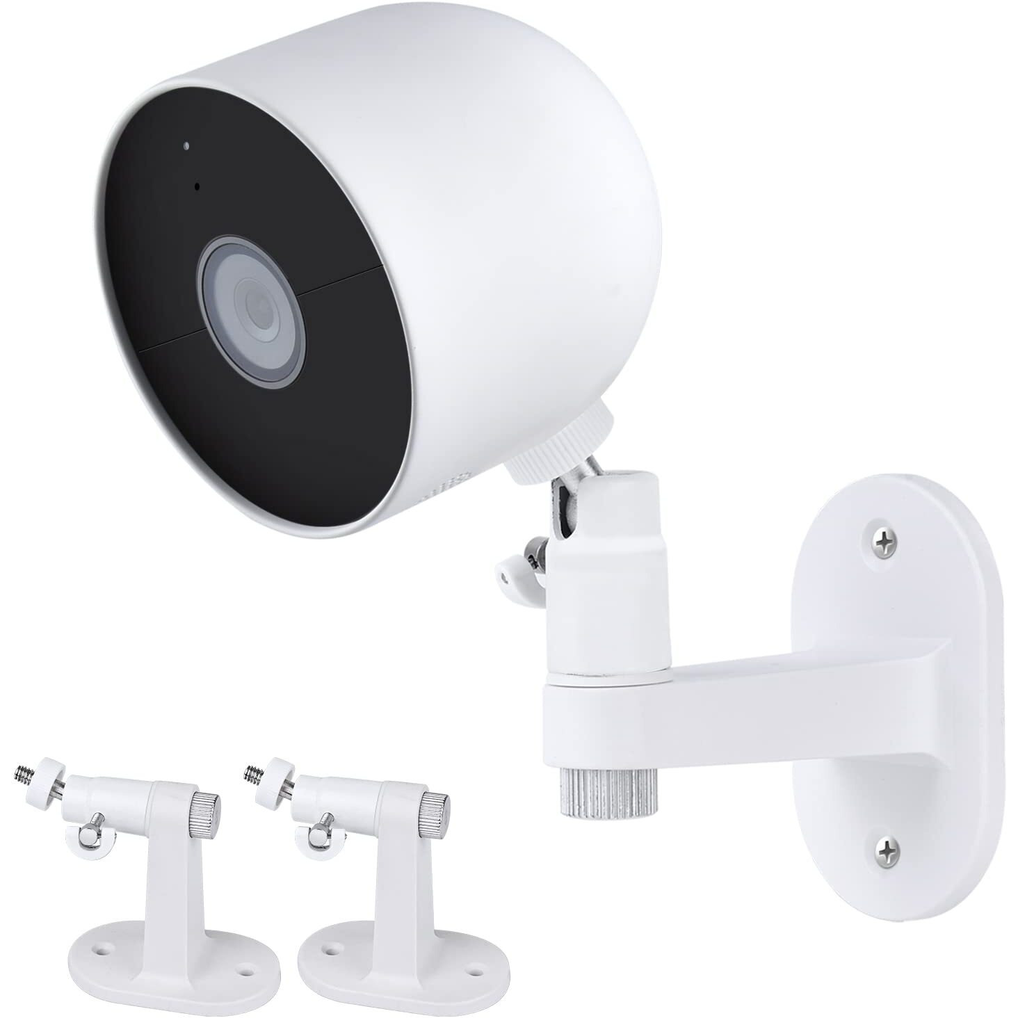 Wochel 2Pack Adjustable Security Wall Mount Bracket For Google Nest Cam Outdoor Or Indoor, Battery, Perfect View Angle For Your Security Camera System - White