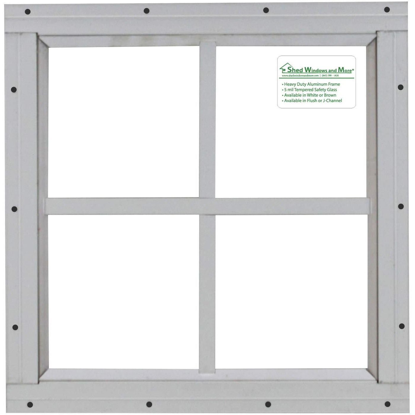 Shed Windows And More Shed Windows 12" X 12" White Flush Mount Safety Glass