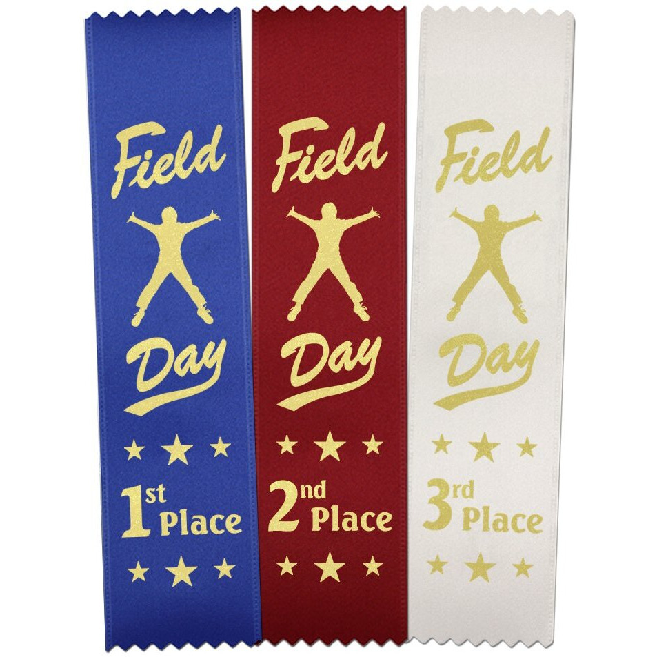 Ribbonsnow Field Day Ribbons - 300 Pack 100 Each 1St - 2Nd - 3Rd Place Bookmark Style Ribbons - Made In The Usa