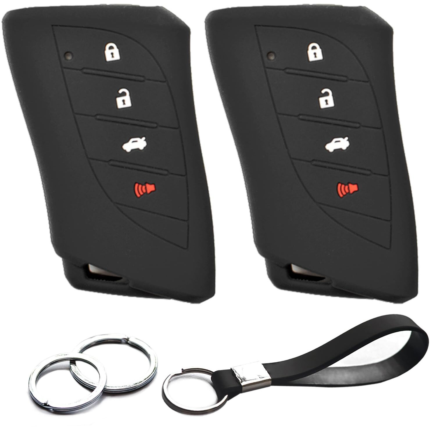 Infipar 2Pcs Compatible With Lexus Es250 Es300H Es350 Nx250 Nx350 Nx350H Nx450H+ Lx600 Rx350H Tx350 Gx550 Lc500 Ls500 Rx350 Rx450H+ Rx500H Rux250H Z450E Tx500H Tx550H+ Key Fob Cover Case Keychain