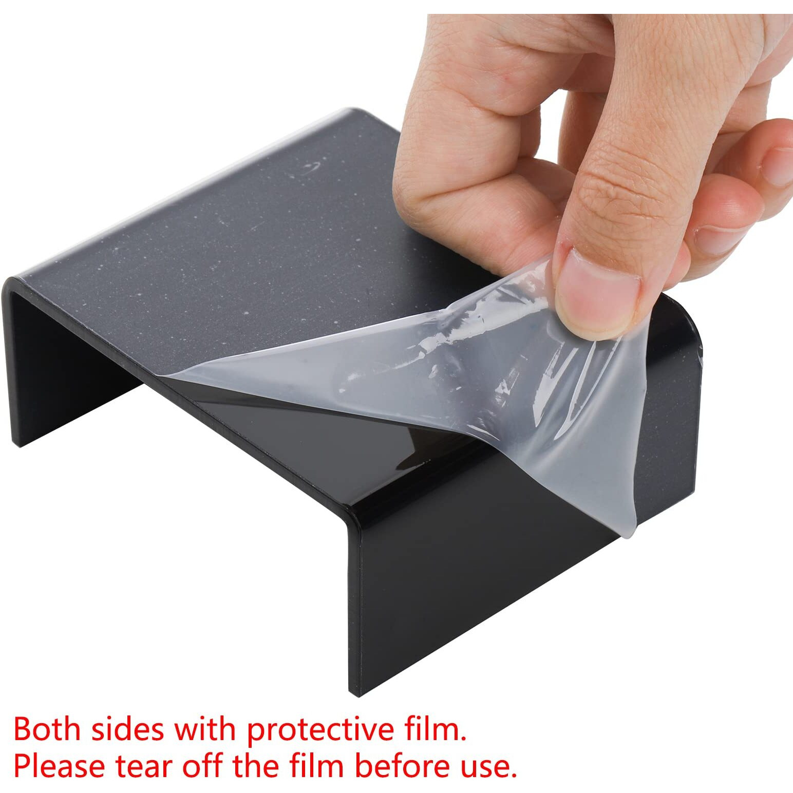 Hedume Set Of 9 Black Acrylic Display Risers, Jewelry Display Riser, Product Display Stand For Figures, Buffets, Dessert, Cupcakes, Candy, Jewelry And Collectibles