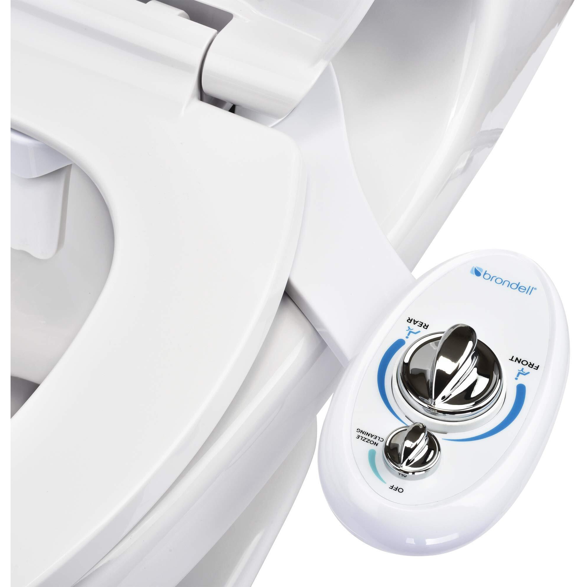 Brondell Bidet Left Hand Bidet Attachment Southspa Dual Nozzle - Control Panel On Left Side - Dual Positionable Nozzles For Front And Rear Wash, Lh-12
