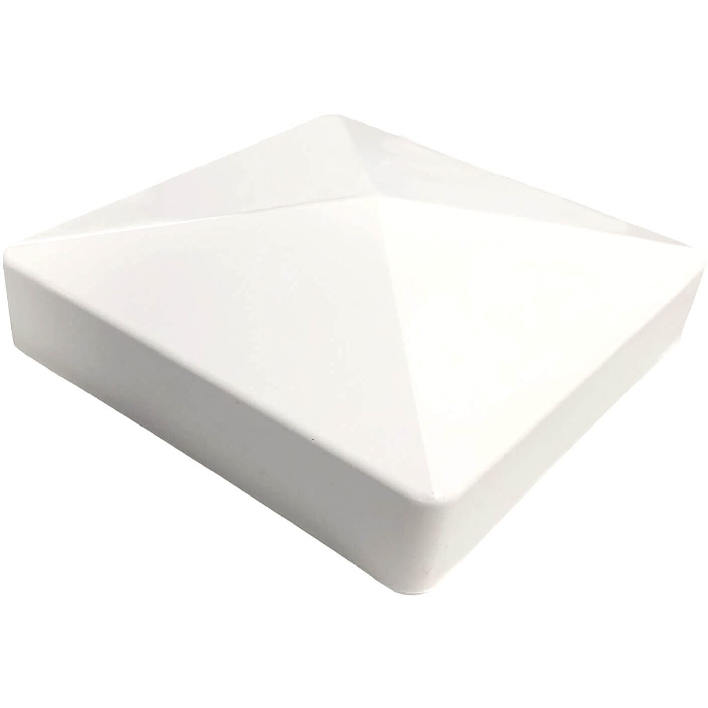 4 Packs 3.5Inch Vinyl Pyramid Style Fence Post Cap/Vinyl Post Caps Perfect For 3.5" X 3.5" Vinyl Fence Post - White Pvc/Vinyl Fence Post Cap