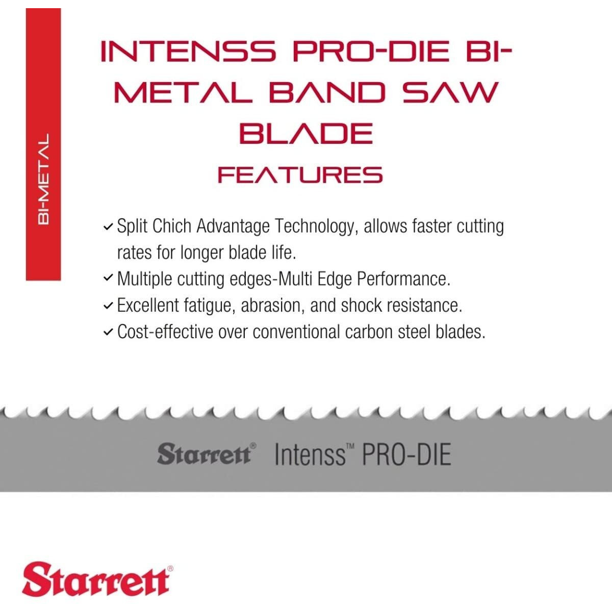 Starrett Duratec Sfb Carbon Band Saw Blade - 7-Ft, 9-Inch Length, 3/4-Inch Width, 0.032-Inch Thickness - 91550-07-09