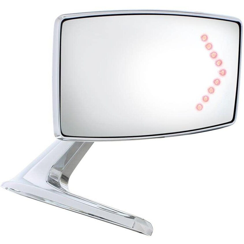 United Pacific F676804 - Door Mirror - Exterior Mirror With Convex Glass And Led Turn Signal For 1967-68 Ford Mustang