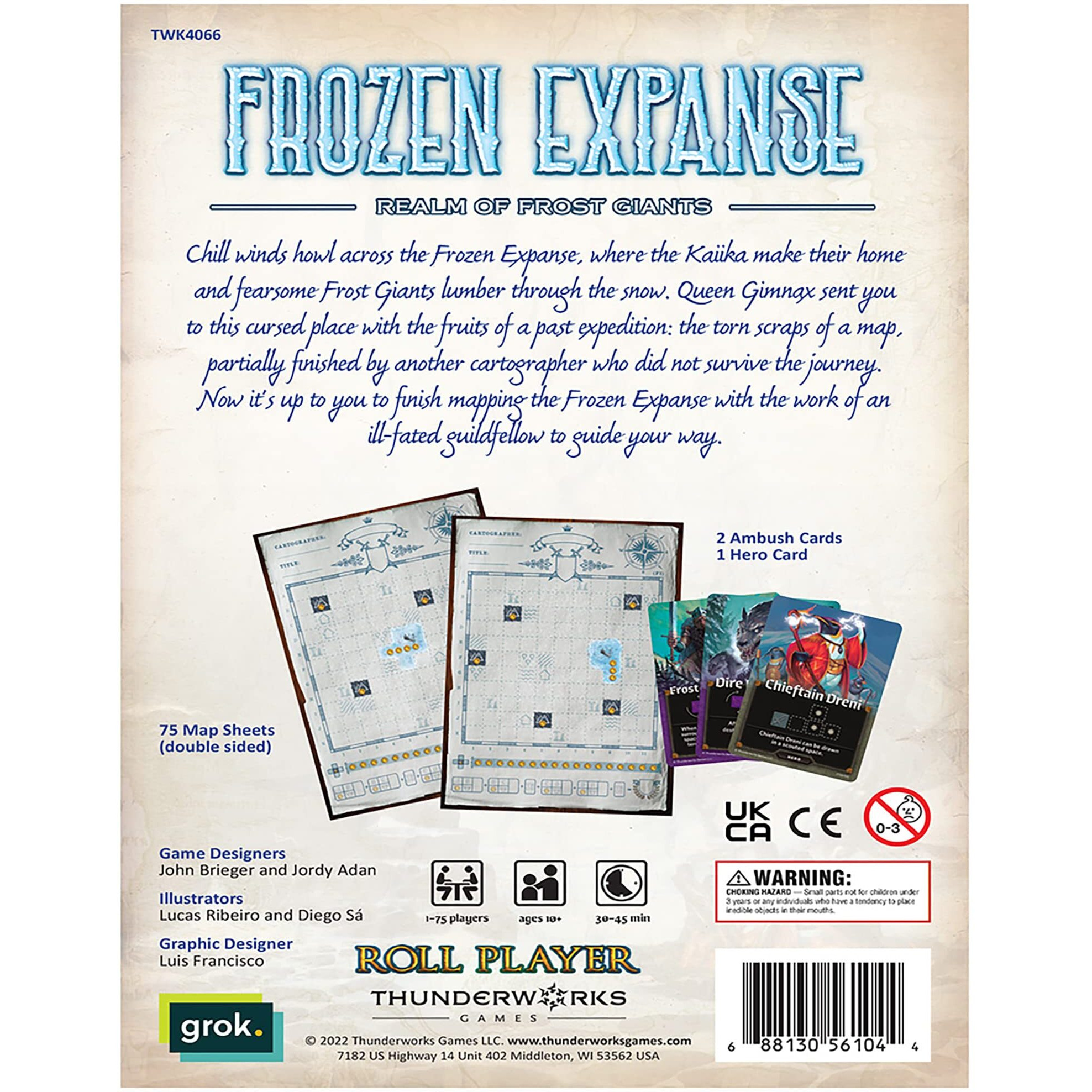 Thunderworks Games - Cartographers Map Pack 4, Frozen Expanse | Expansion For The Award-Winning Game Of Fantasy Map Drawing | Strategy Flip And Write Board Game |Family Game For 1-75 Players