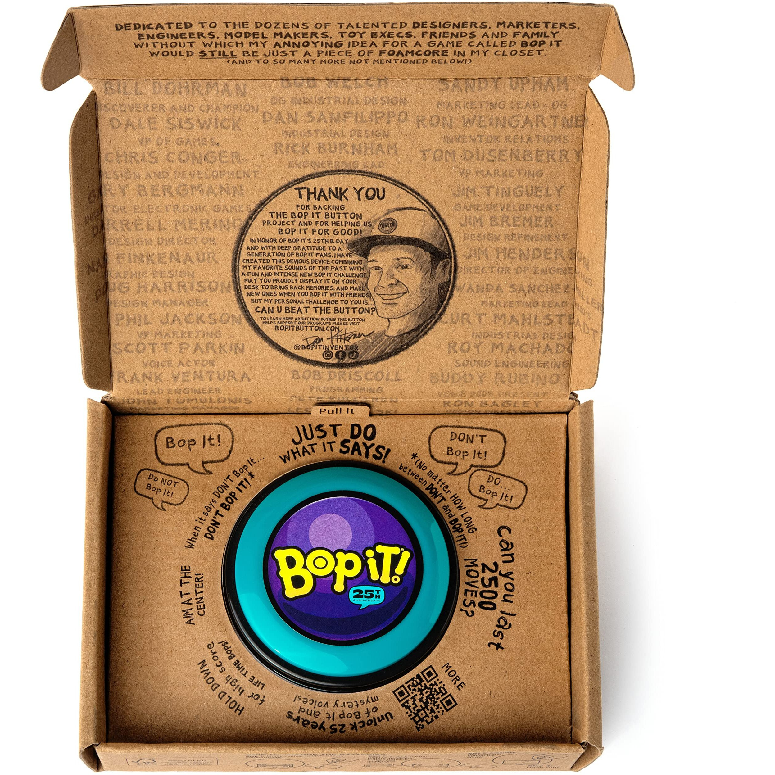 Getmovin Sports - Bop It - Special 25Th Anniversary Inventor Edition, Gift Ready Mailer Box, Retro Throw Back Colors, Perfect Family Game, For Adults, Kids, Girls, Boys, All Ages (Original, 1 Pack)