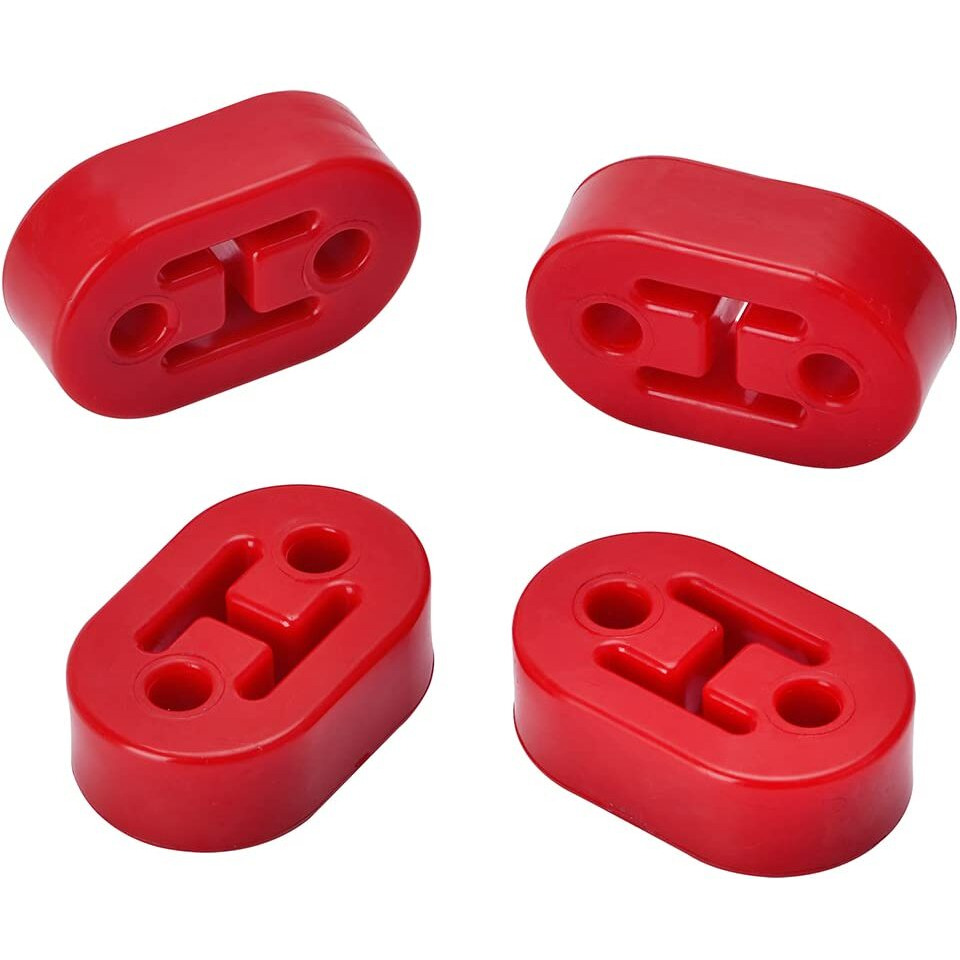 Ptnhz Racing Universal 4Pcs Polyurethane Exhaust/Muffler Rubber Short Hanger Insulator Bracket Bushing Mount 10Mm Red