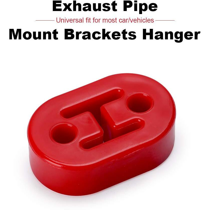 Ptnhz Racing Universal 4Pcs Polyurethane Exhaust/Muffler Rubber Short Hanger Insulator Bracket Bushing Mount 10Mm Red