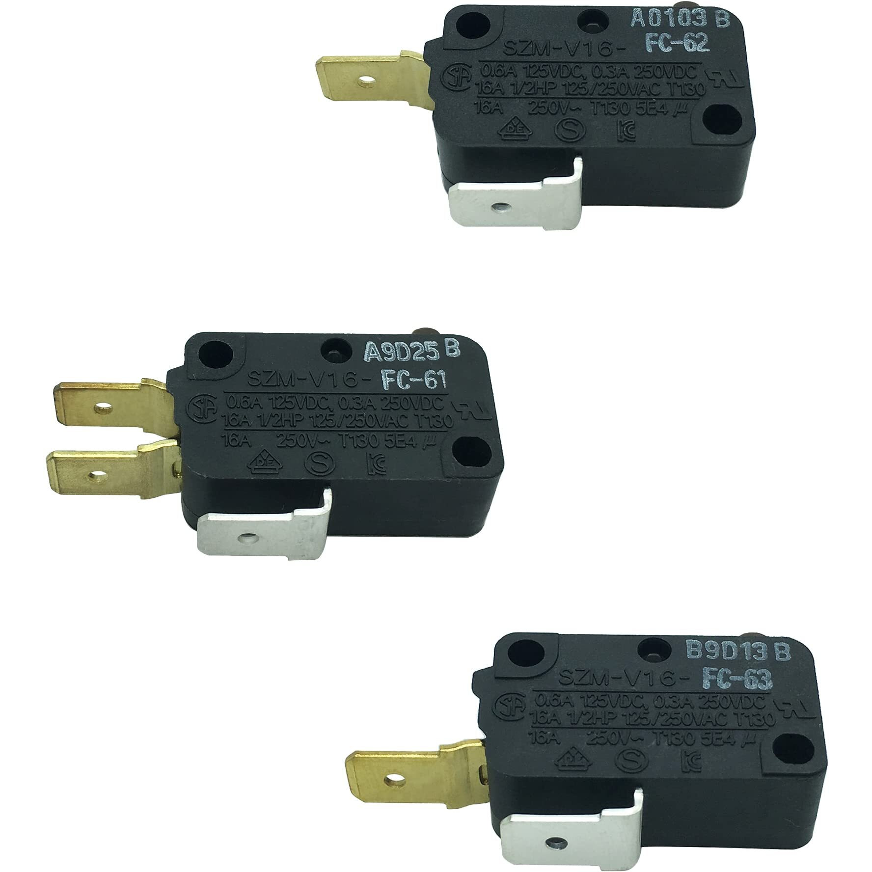 Lonye W10727360 & W10269458 & W10269460 Microwave Door Switch Replacement For Whirlpool Microwave Szm-V16-Fc-61 Szm-V16-Fc-62 Szm-V16-Fc-63