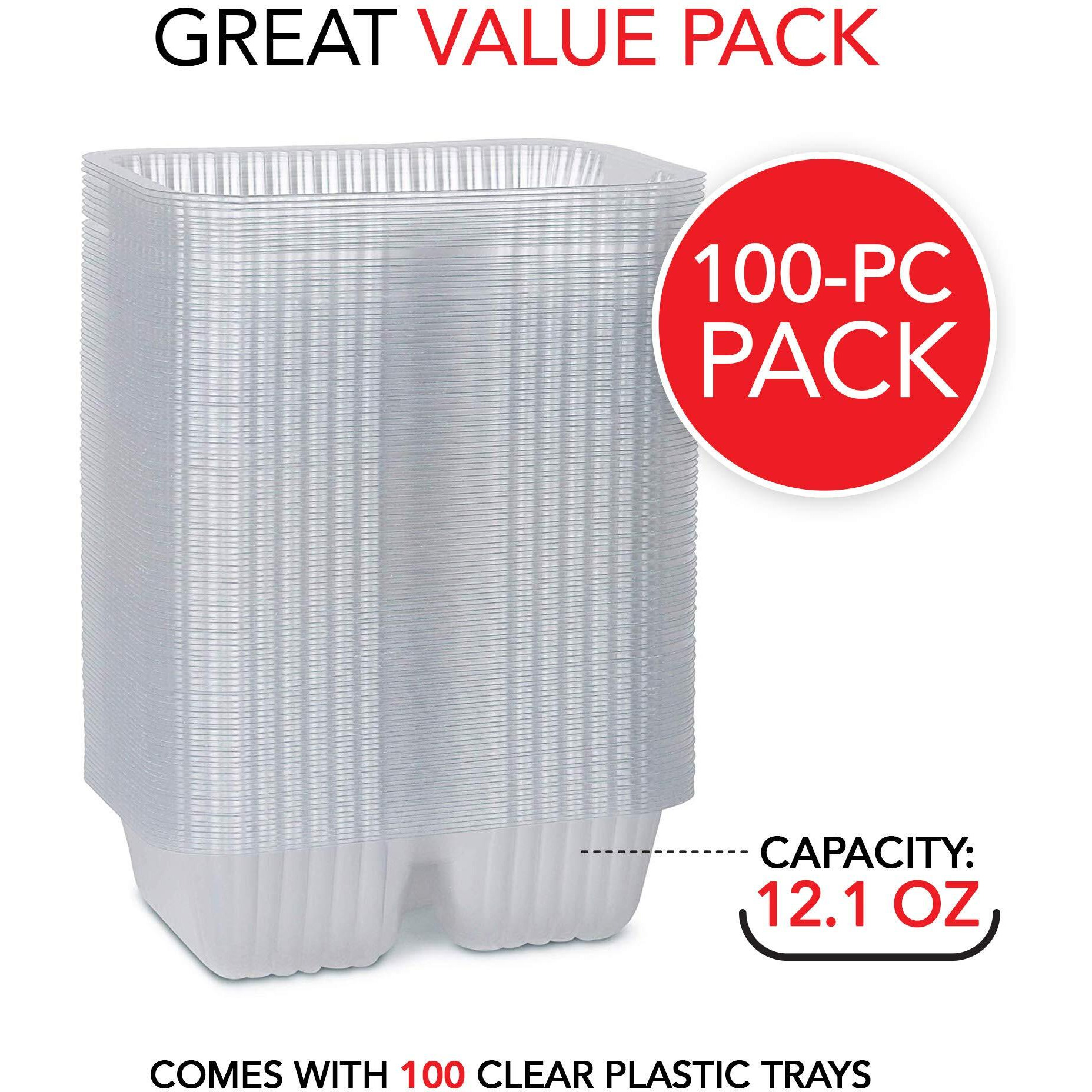 12Oz Plastic Nacho Trays (100 Pack) Small Disposable Tray For Nachos & Cheese Dip, Concession Stand Supplies, Movie Night Snacks For Kids, Carnival Party Decorations, Food Boats, Snack Containers