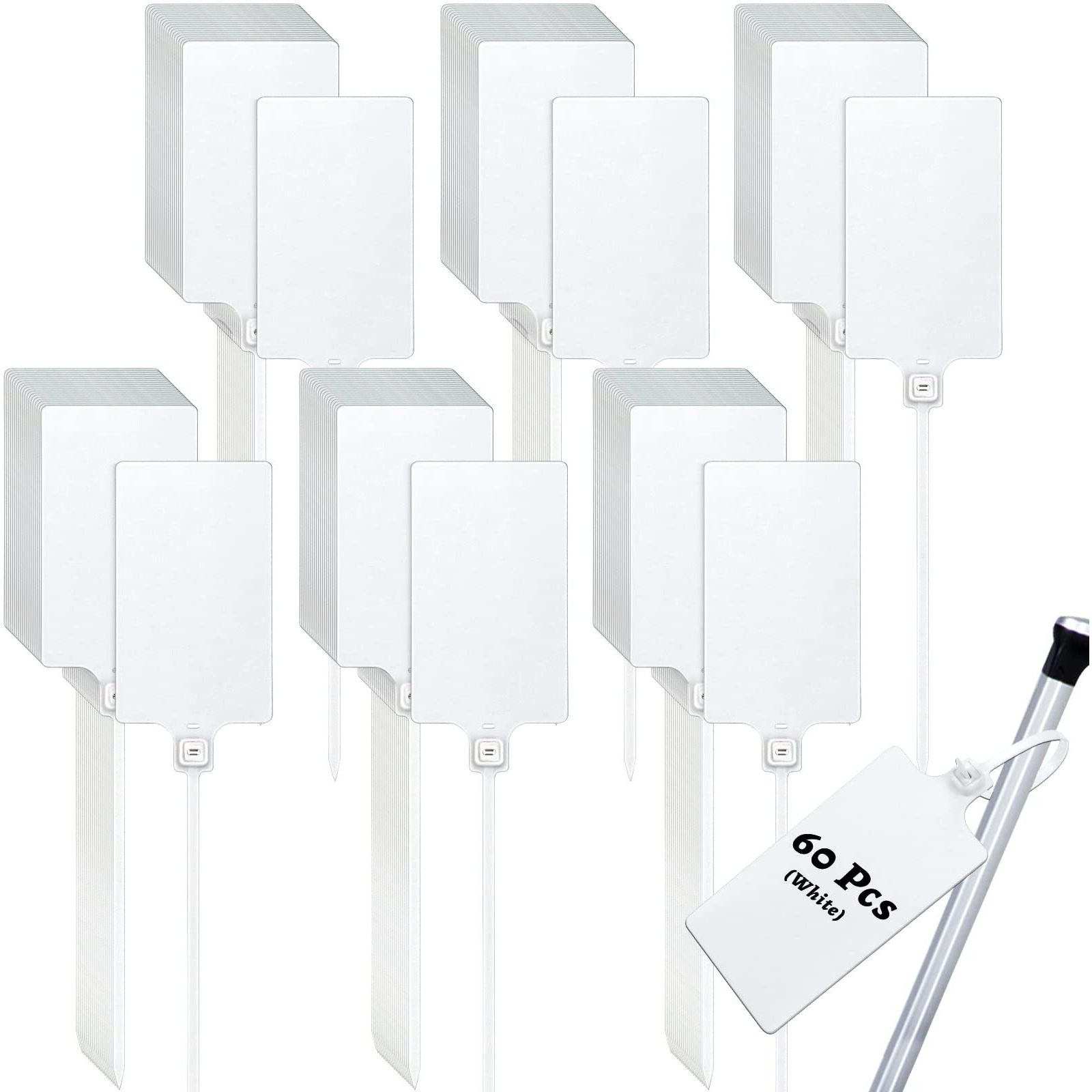 Leonbach 60 Pcs Plastic Shipping Tags,Large Waterproof Shipping Tags Big Self Locking Seal Tags Zip Tie Label Hang Tags For Logistics Use Luggage Labeling,2.3" X 9.8"(Mixed 6 Colors)